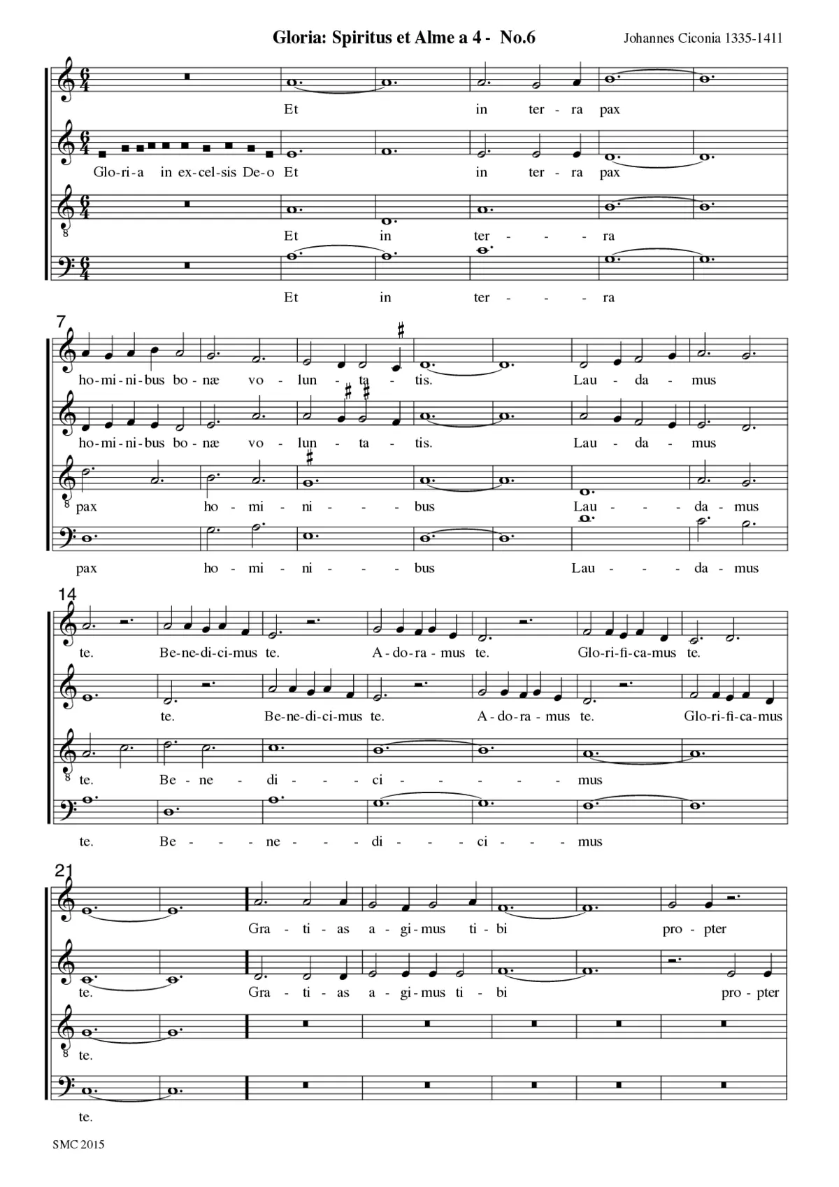Gloria: Spiritus et Alme a 4 - Page 1