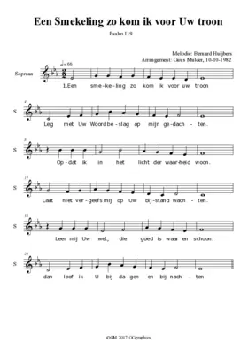 Een smekeling zo kom ik tot Uw troon (psalm 119)
