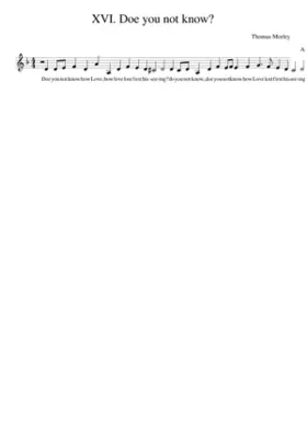 XVI. Doe you not know?