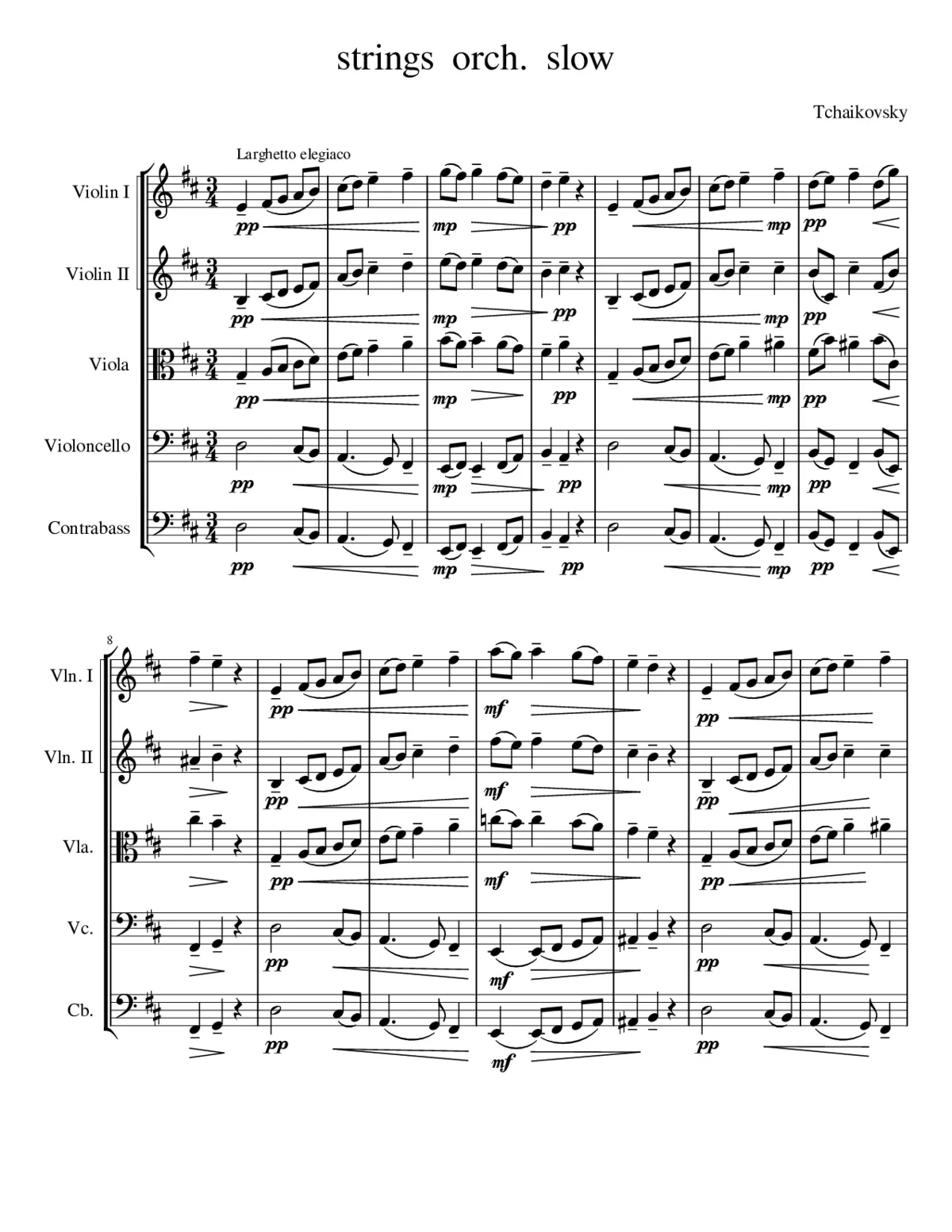 Serenade for String Orchestra Op.48 - Page 1