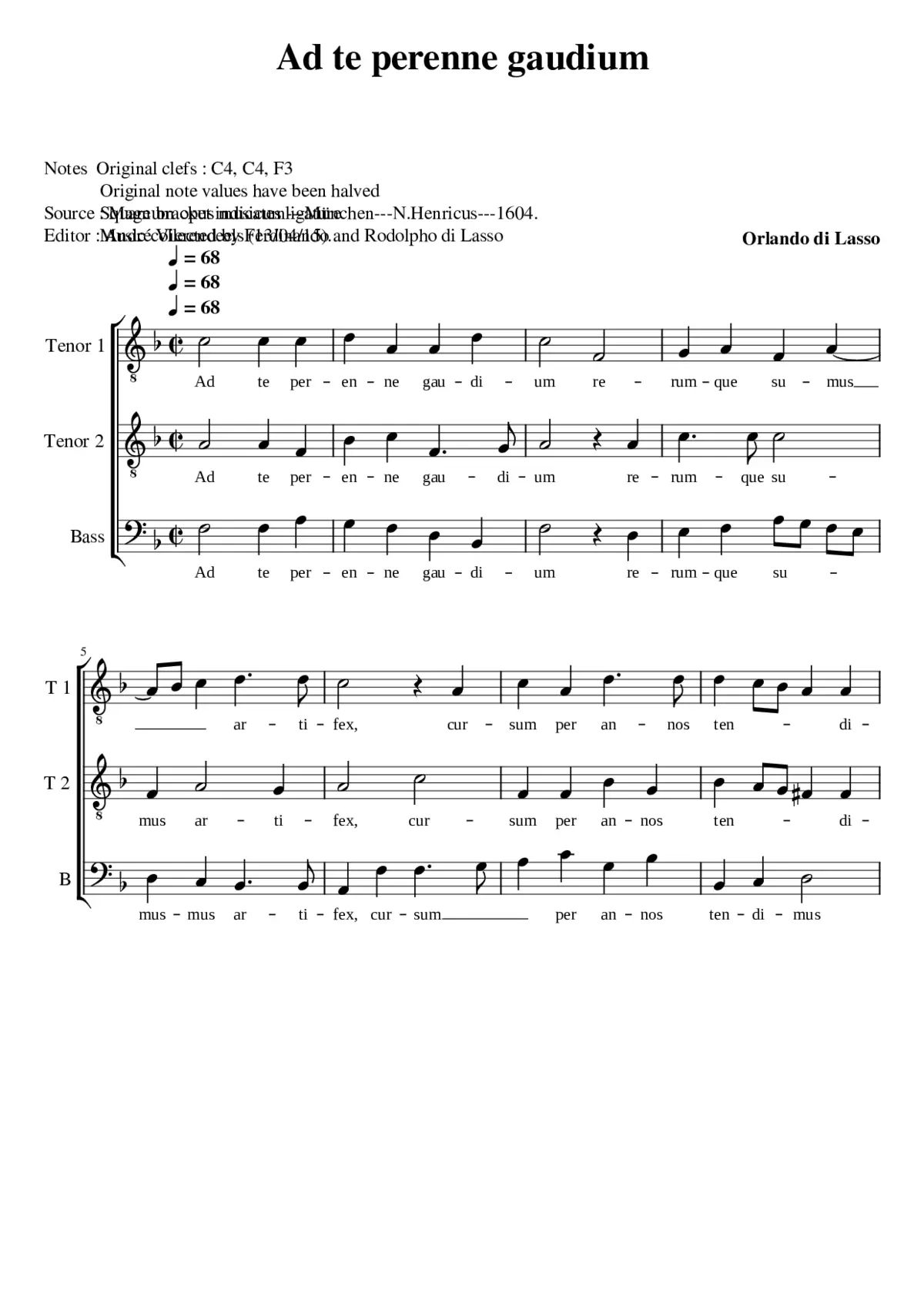 Ad te perenne gaudium - Page 1