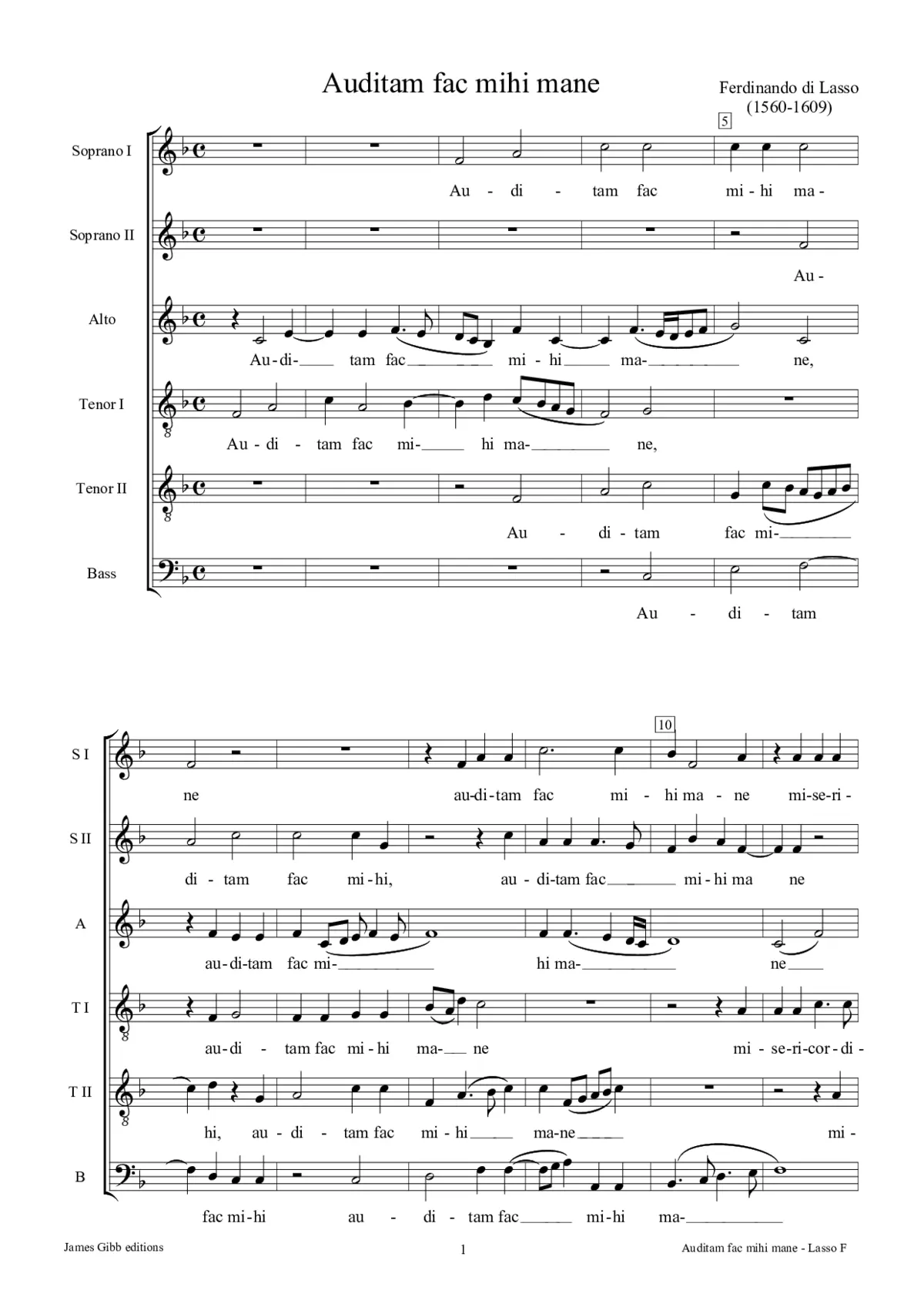 Auditam fac mihi mane - Page 1
