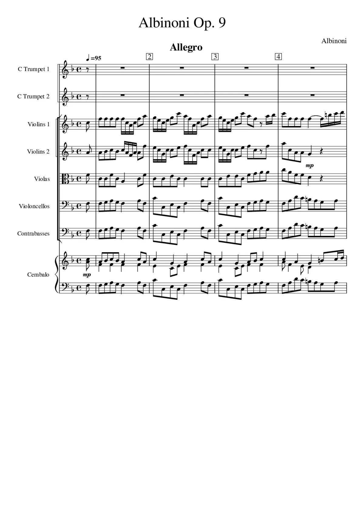 Concerto in F Opus 9 No 3 - Page 1