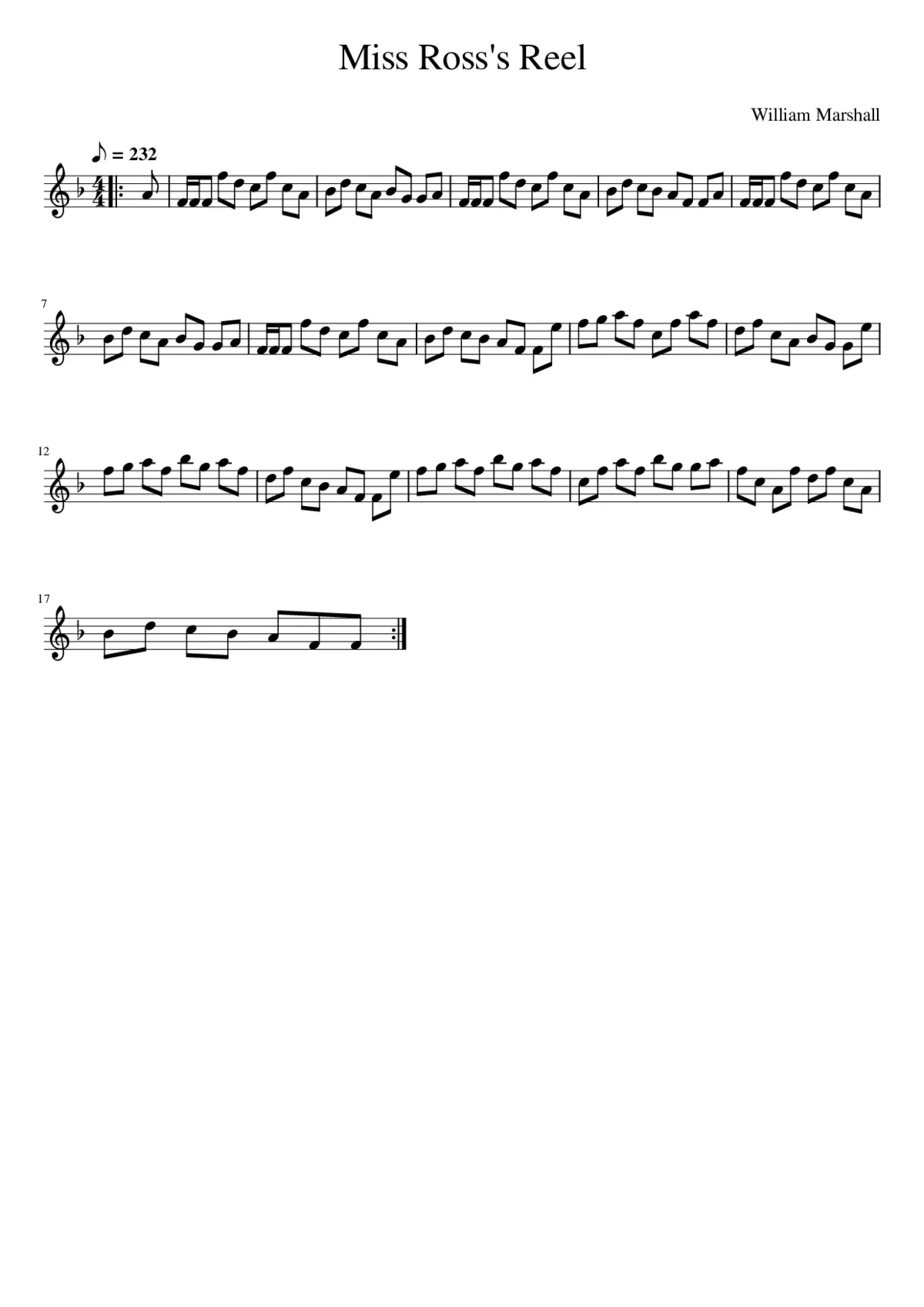 Miss Ross's Reel - Page 1