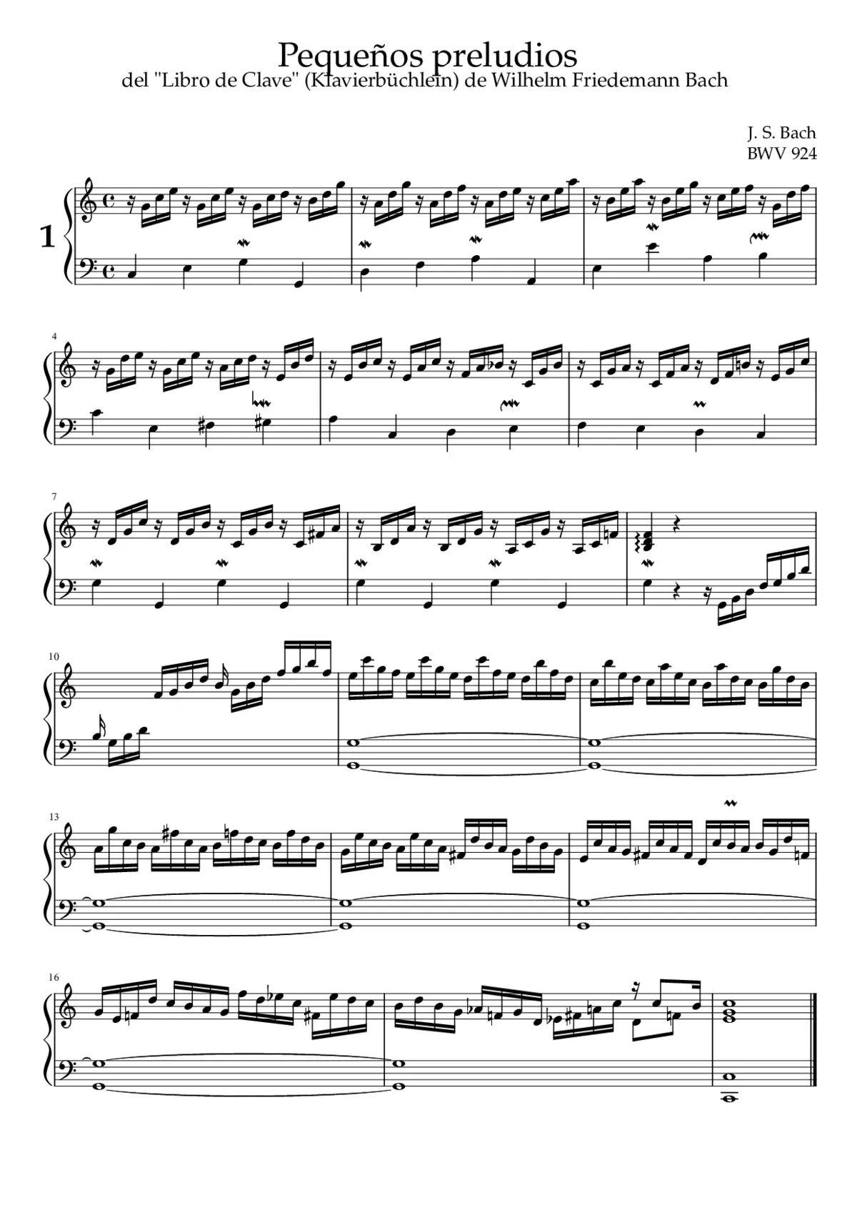 9 Kleine Präludien BWV 924-932 - Page 1