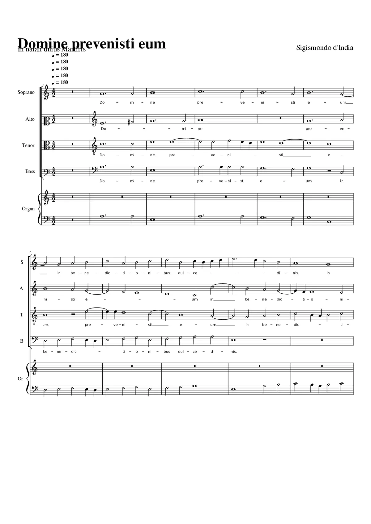 Domine prevenisti eum - Page 1