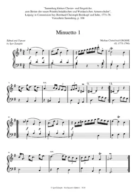 2 Menuets in G major/G minor, Hiller's ''Sammlung...'', S.14, no.5
