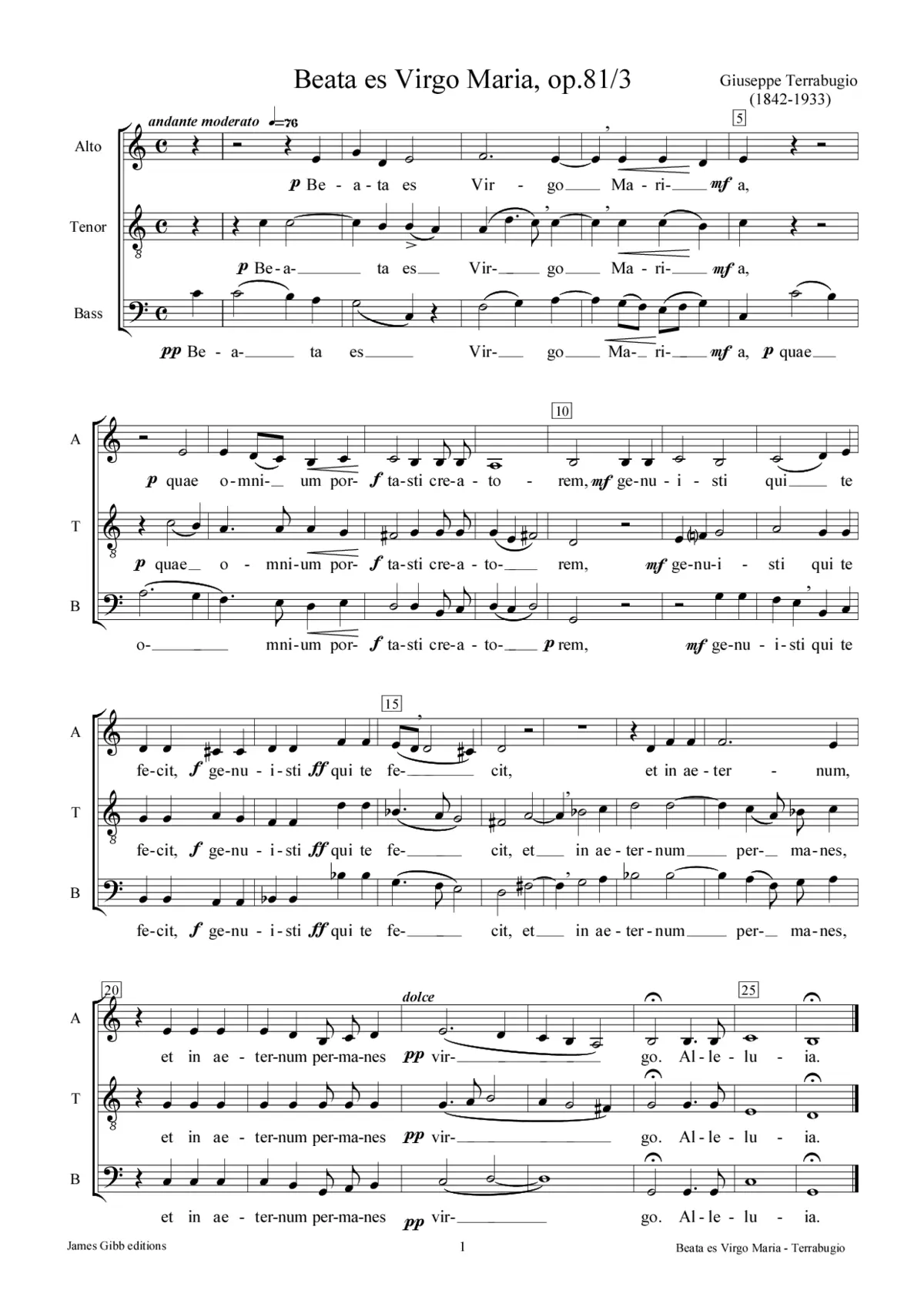 Beata es Virgo Maria, op. 81/3 - Page 1