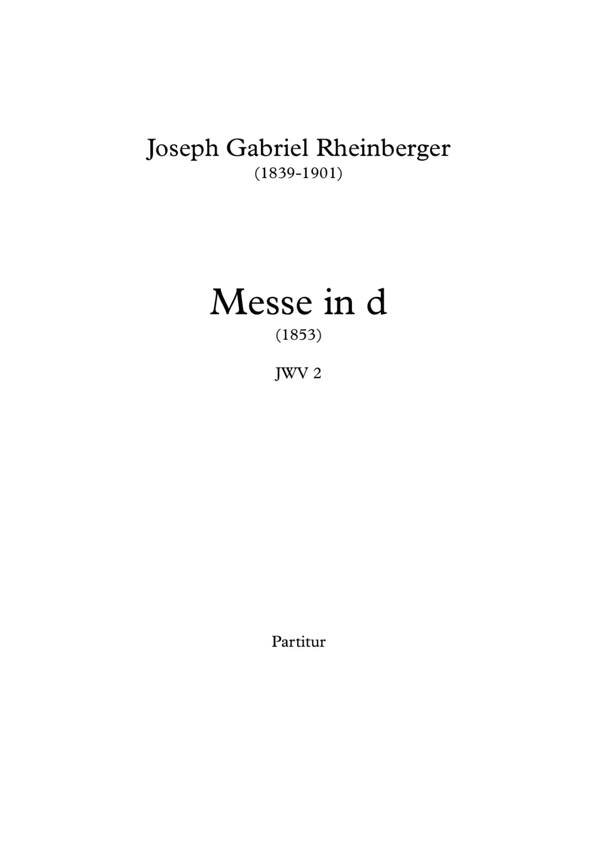 Messe in d JWV 2 - Page 1