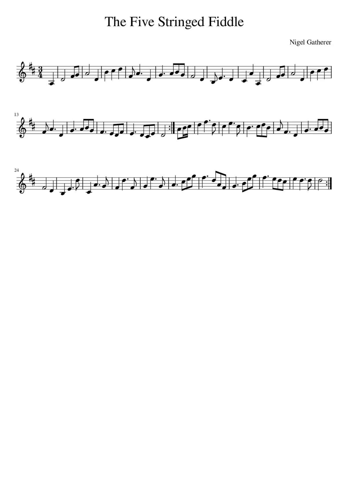 The Five Stringed Fiddle - Page 1