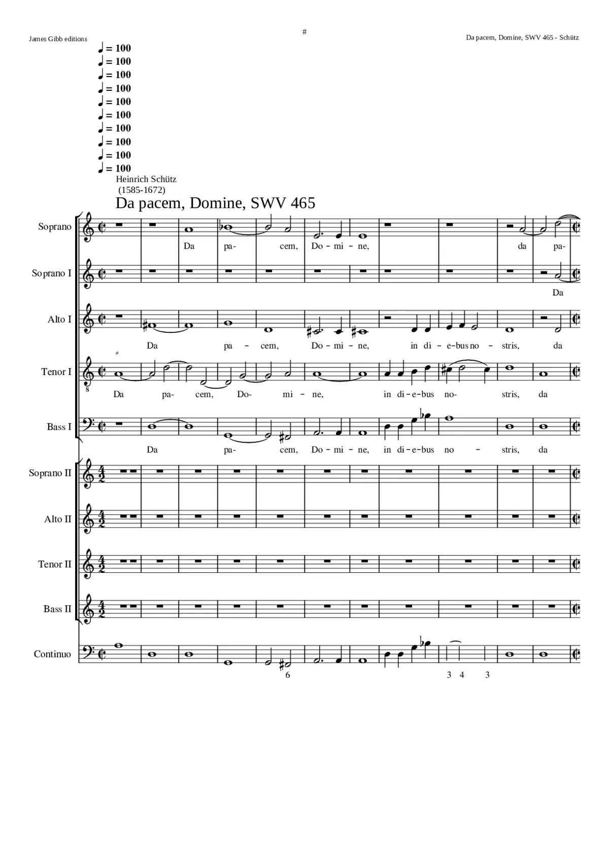 Da pacem Domine SWV 465 - Page 1