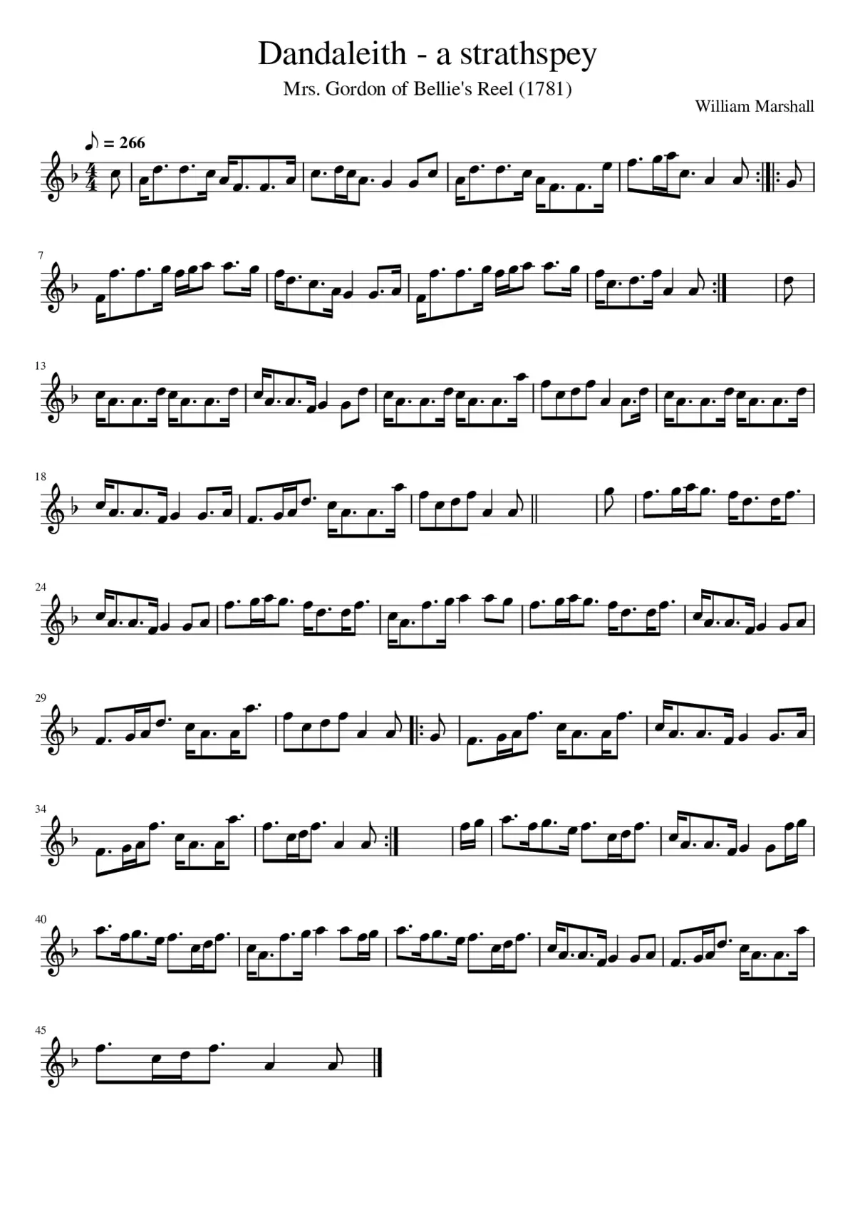 Dandaleith - a strathspey - Page 1