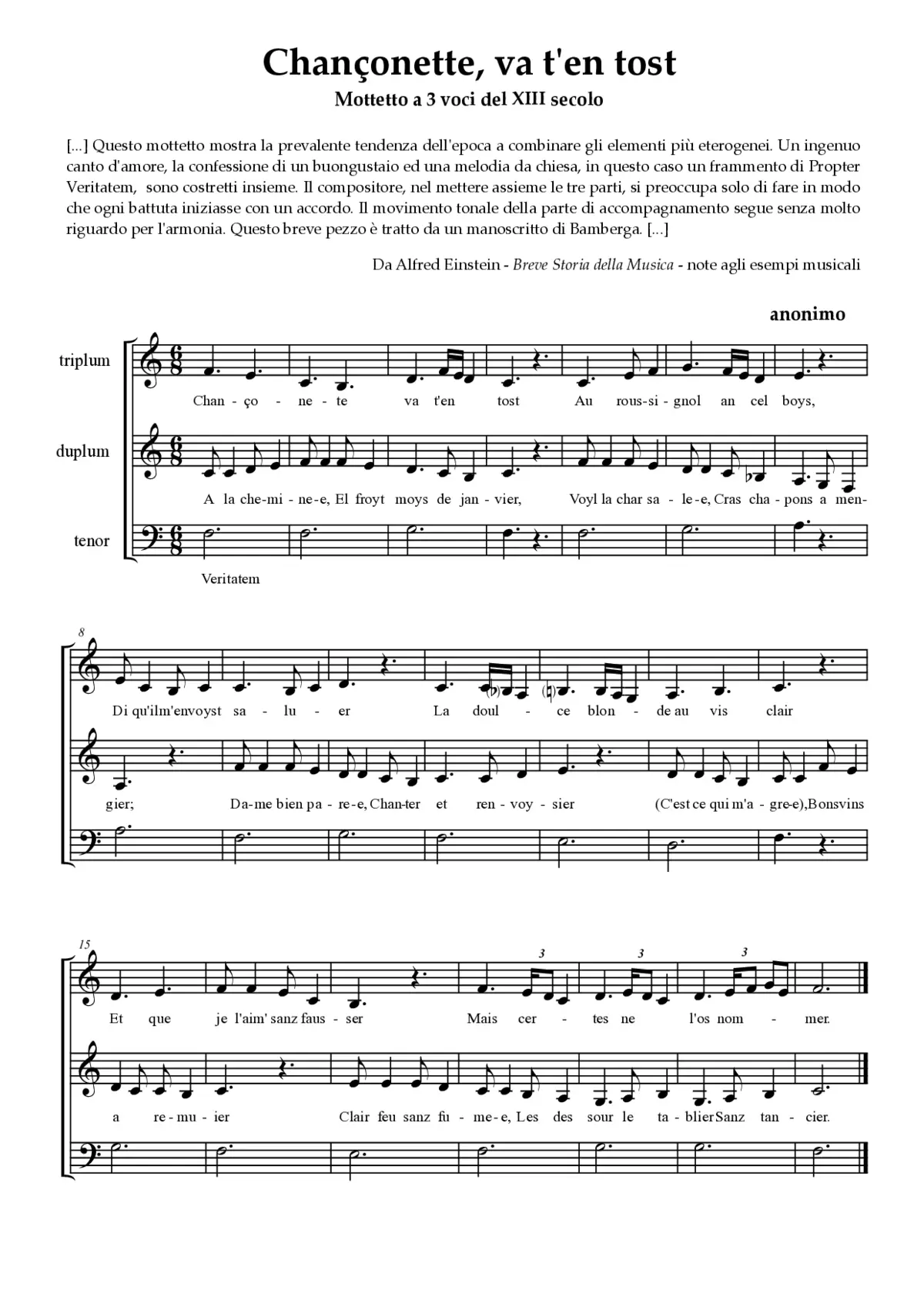 Chançonette, va t'en tost - Page 1