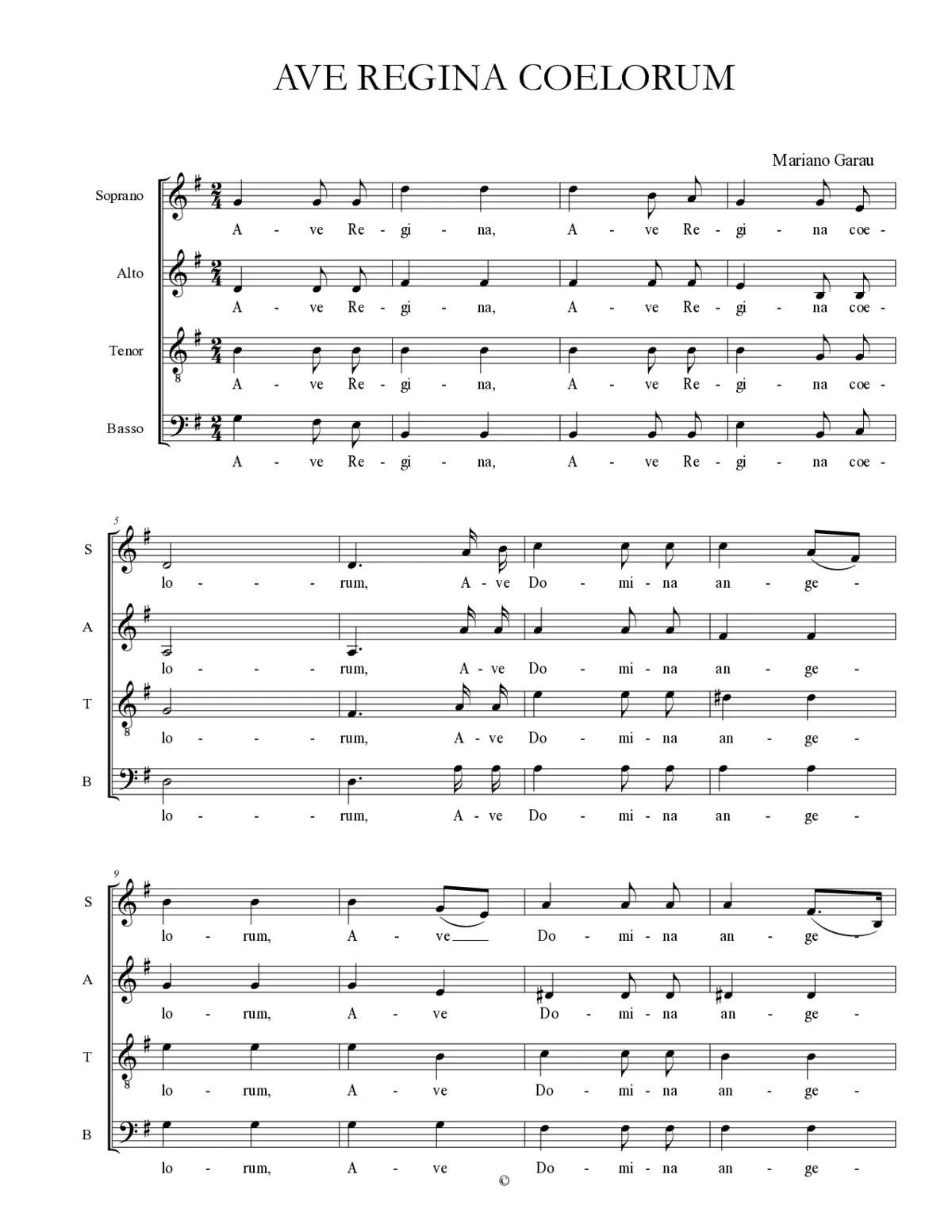 Ave Regina coelorum III - Page 1