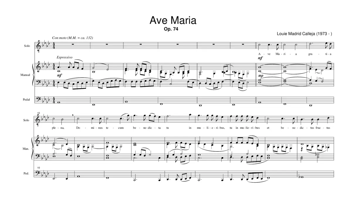 Ave Maria, Op. 74 - Page 1