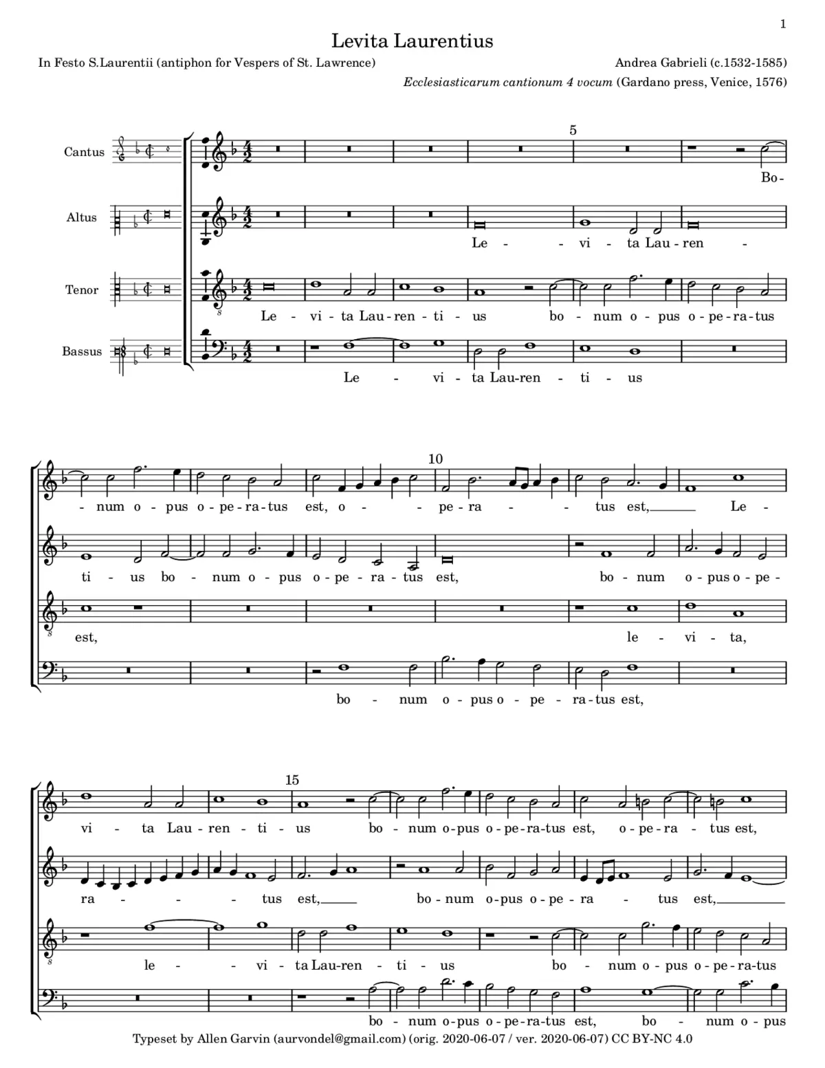 Levita Laurentius - Page 1