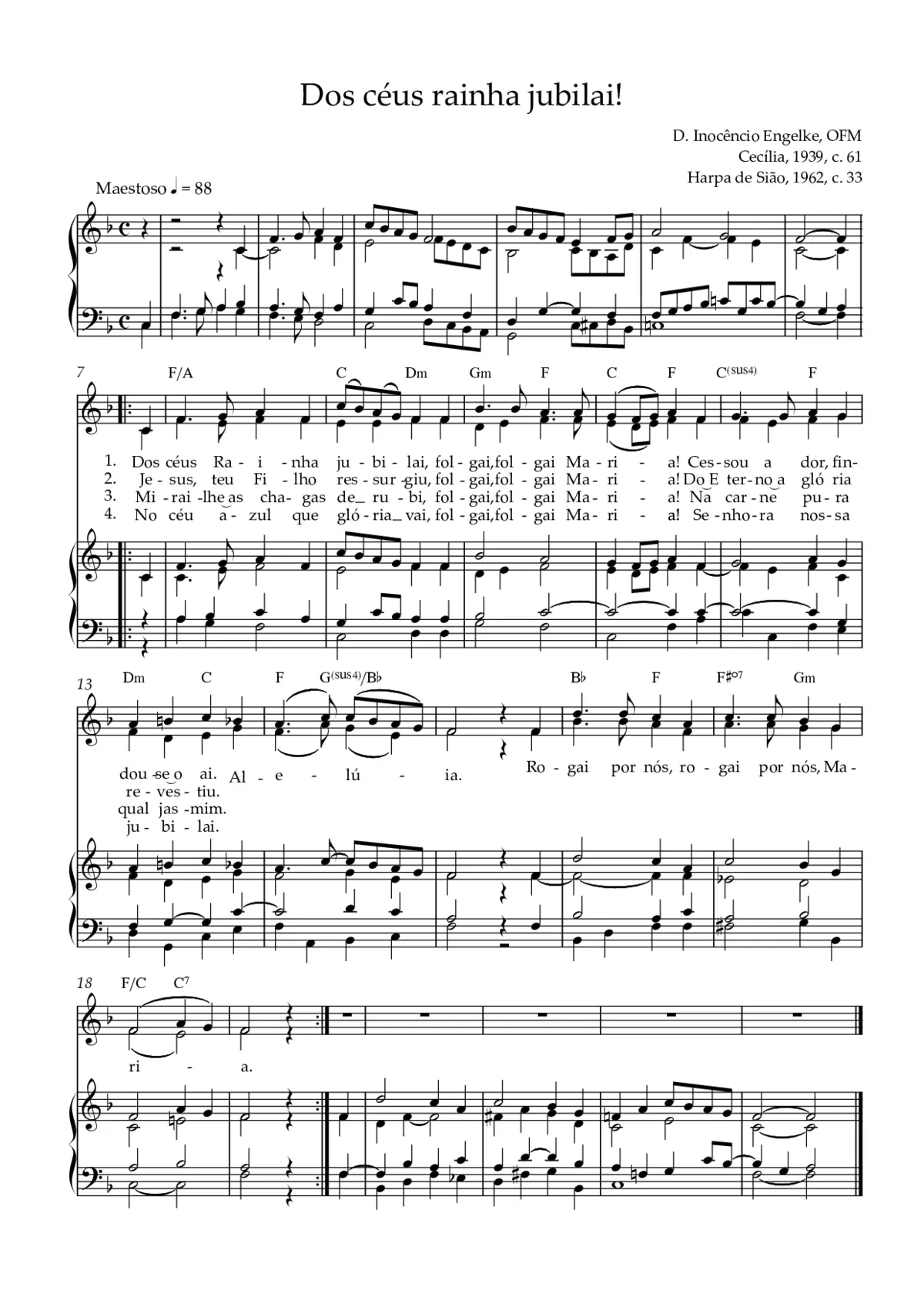 Dos céus Rainha, jubilai - Page 1