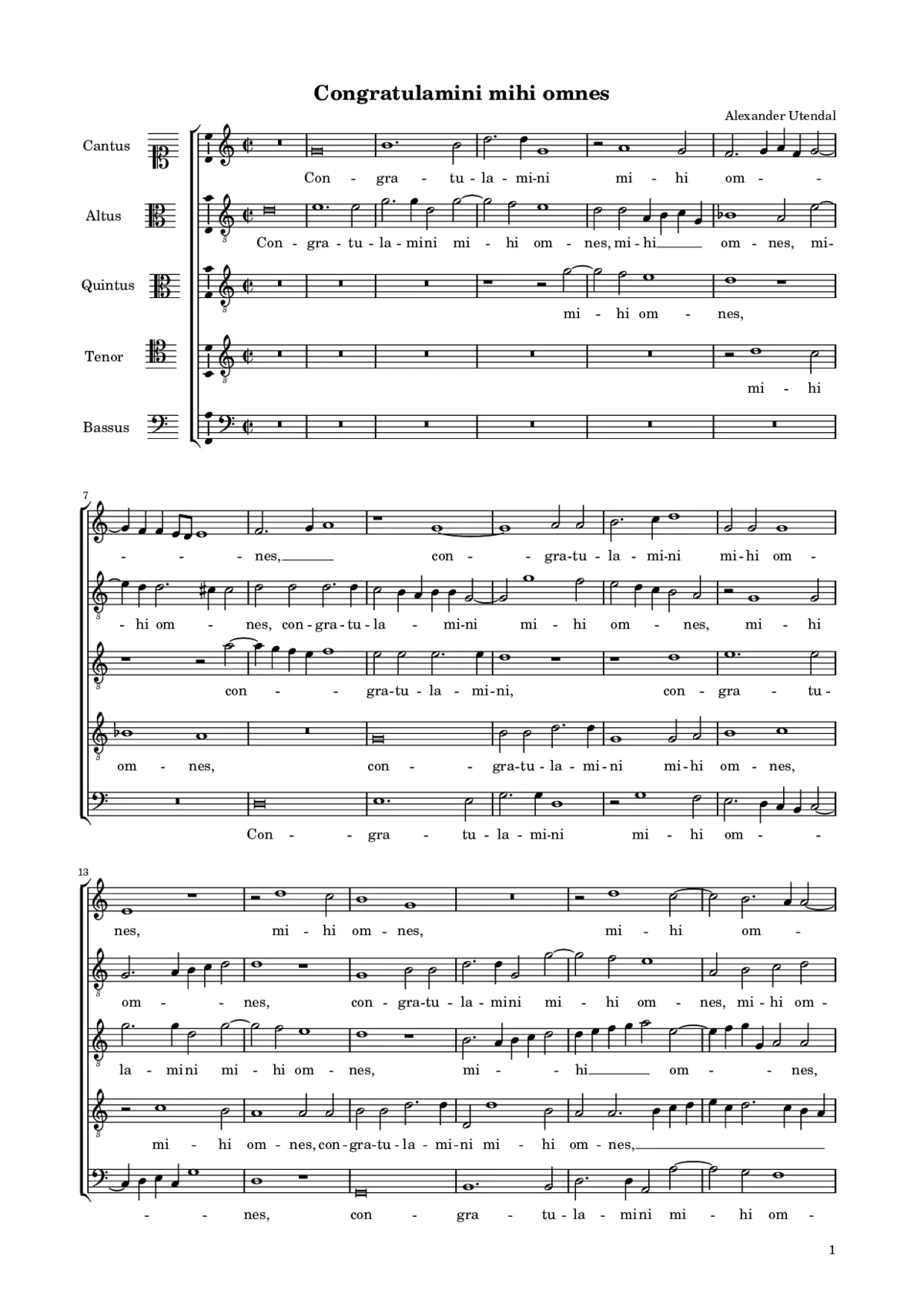 Congratulamini mihi omnes - Page 1