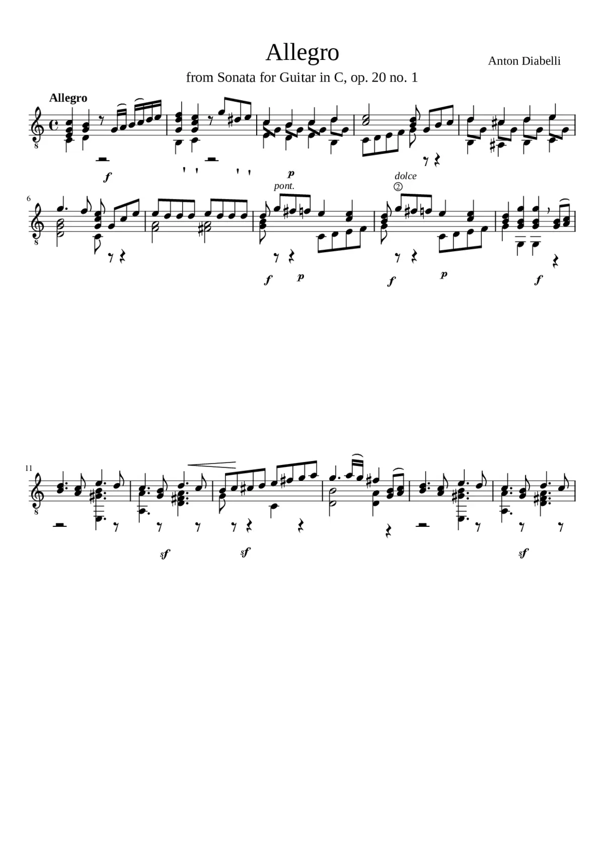 Allegretto in C major - Page 1