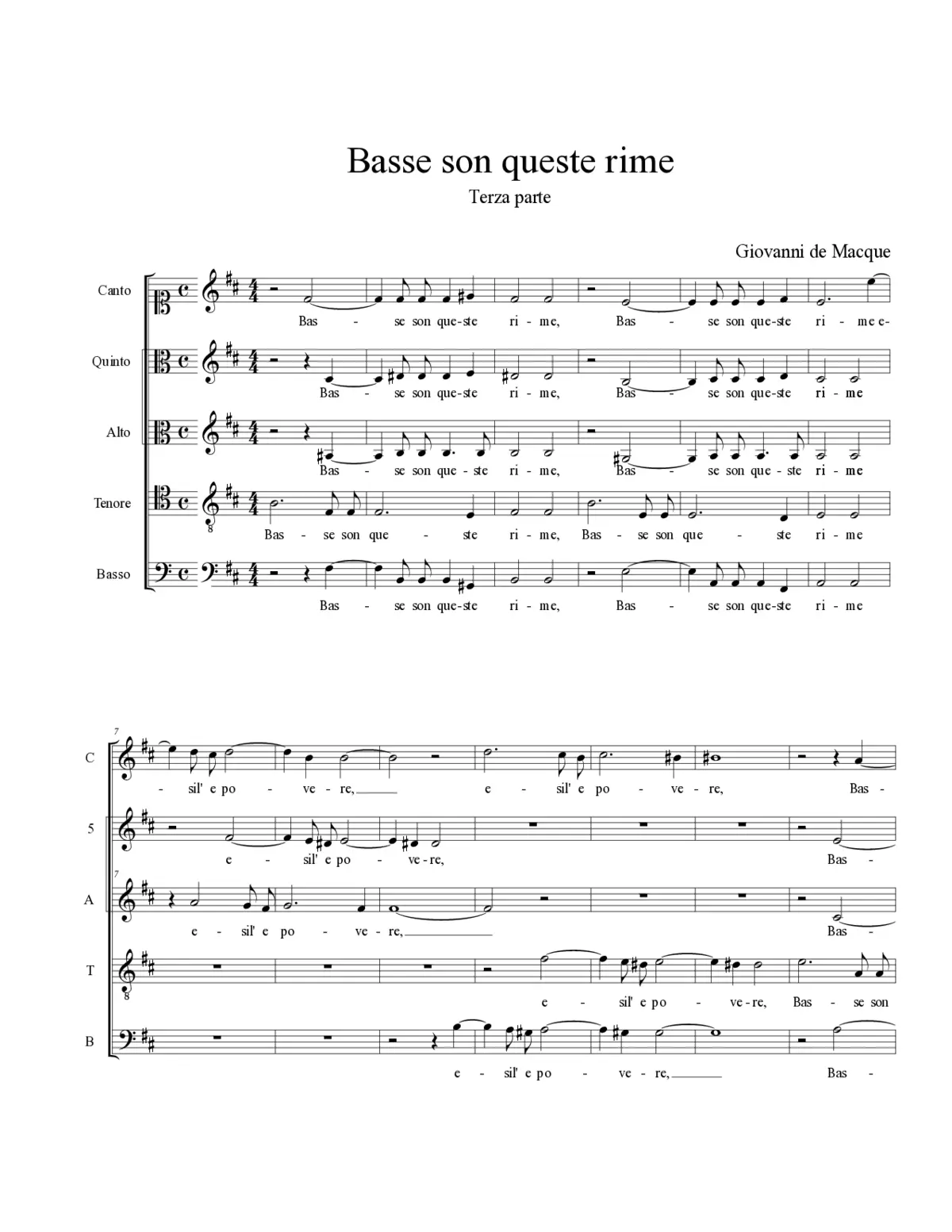 Basse son queste rime - Page 1
