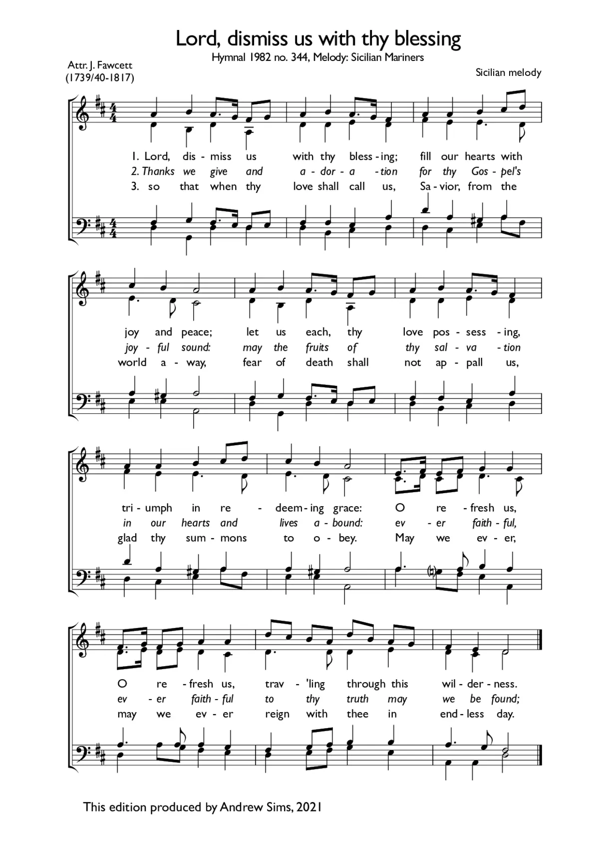 Lord, dismiss us with thy blessing - Page 1