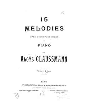 15 Mélodies avec Accompagnement de Piano