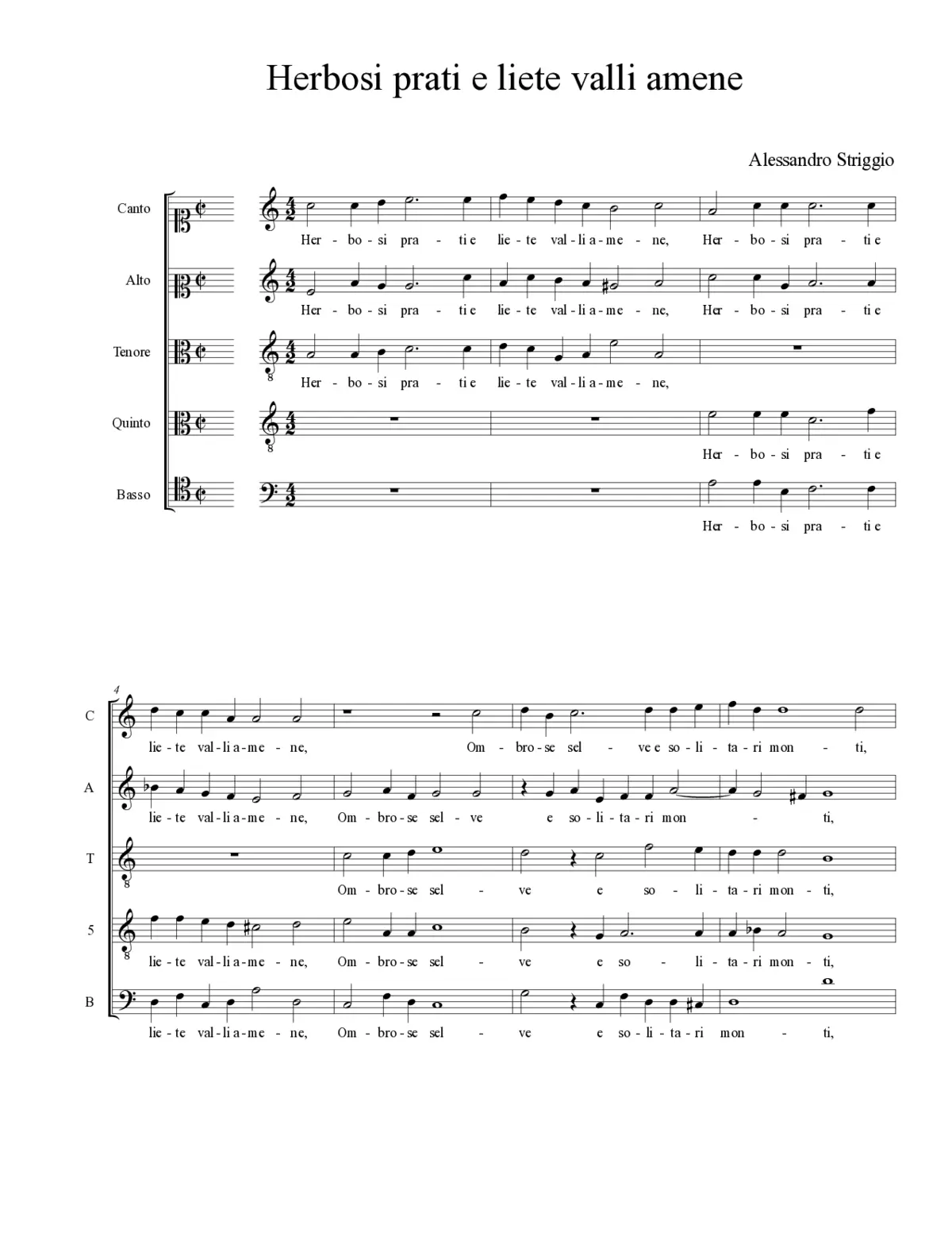 Herbosi prati e liete valli amene - Page 1