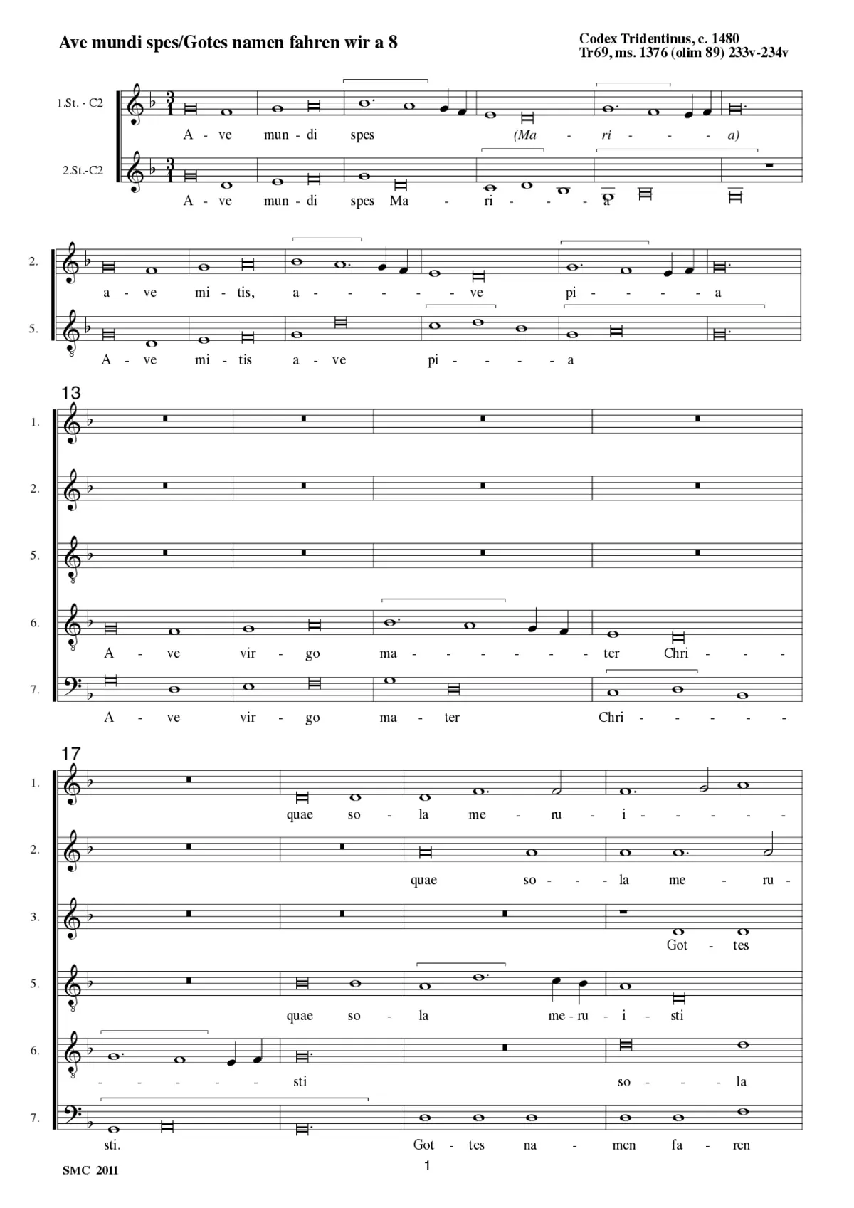 Ave mundi spes/Gotes namen fahren wir a 8 - Page 1
