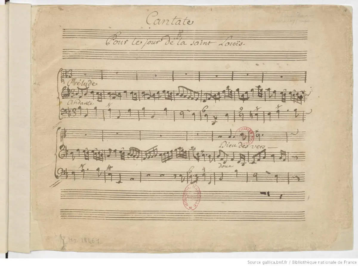 Cantate pour le jour de la Saint-Louïs - Page 1