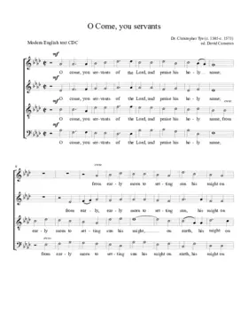 O come, ye servants of the Lord