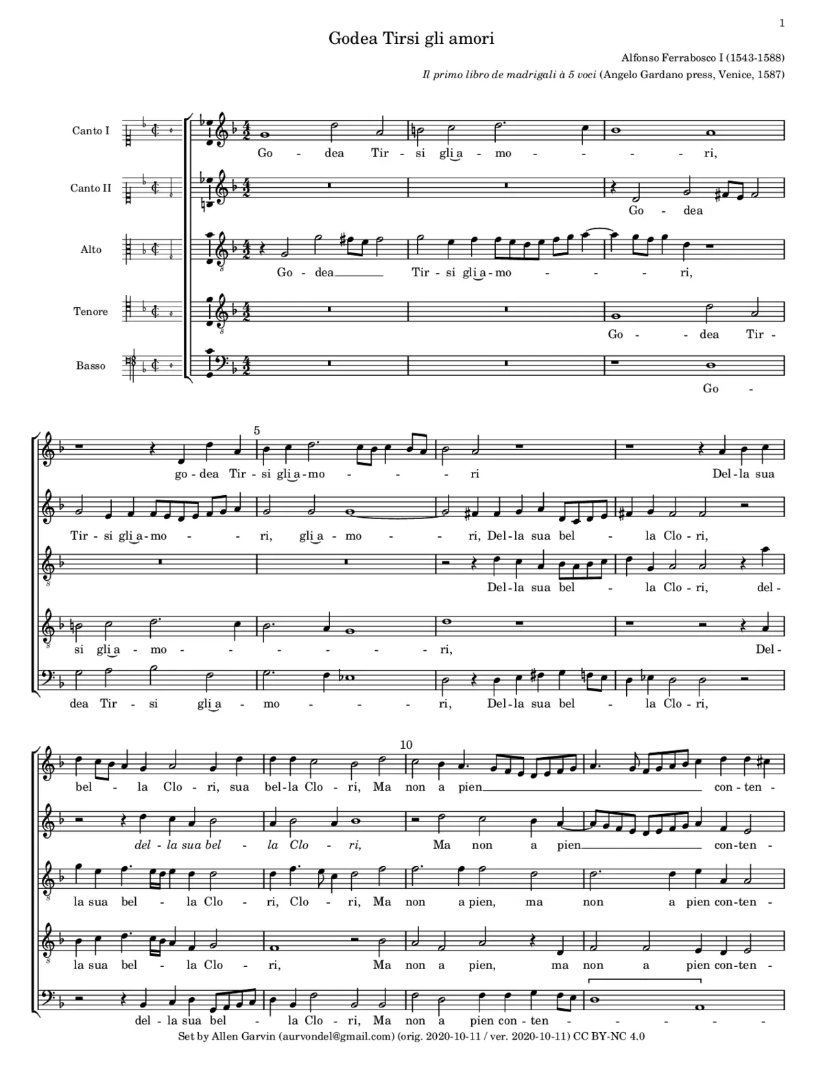 Godea Tirsi gli amori - Page 1