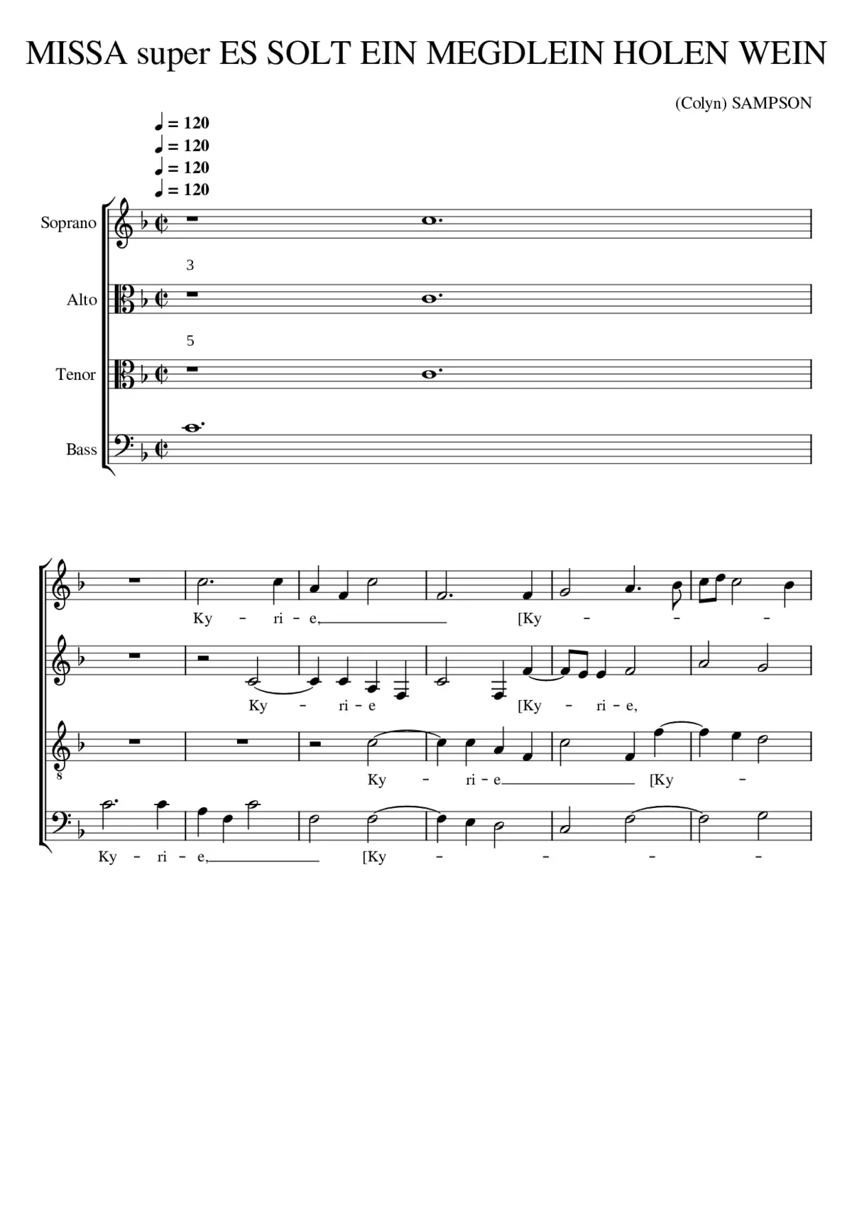 Missa super Es solt ein Megdlein - Page 1