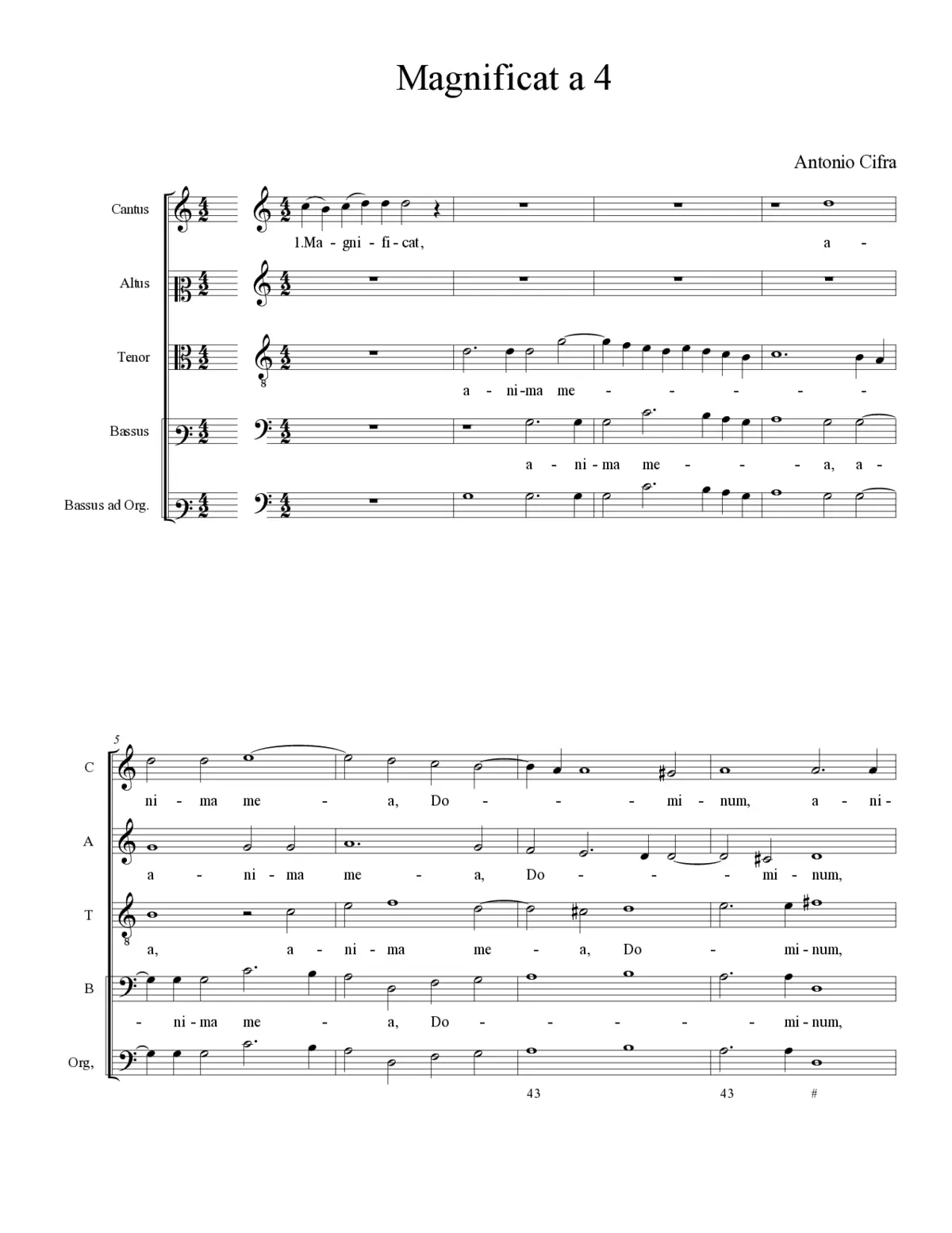Magnificat a 4 - Page 1