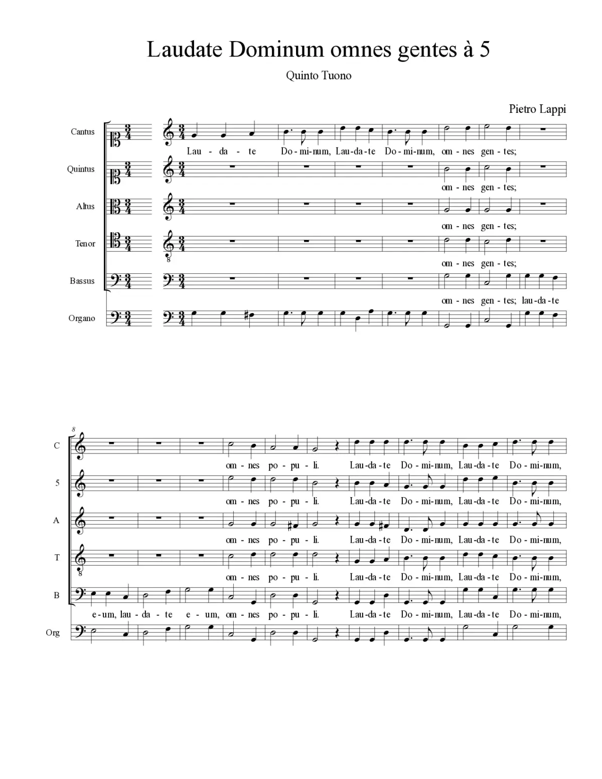 Laudate Dominum omnes gentes à 5 - Page 1