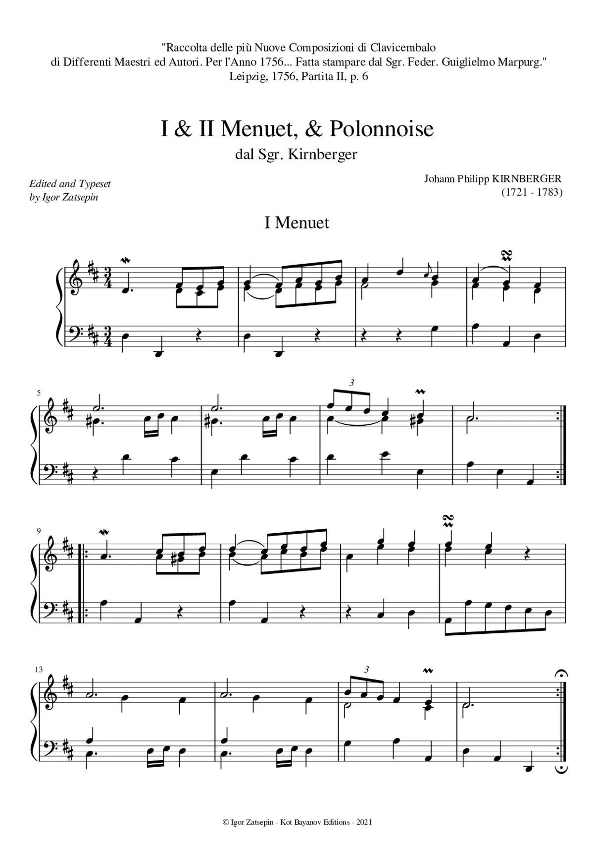 I & II Menuet & Polonoise in D major - Page 1