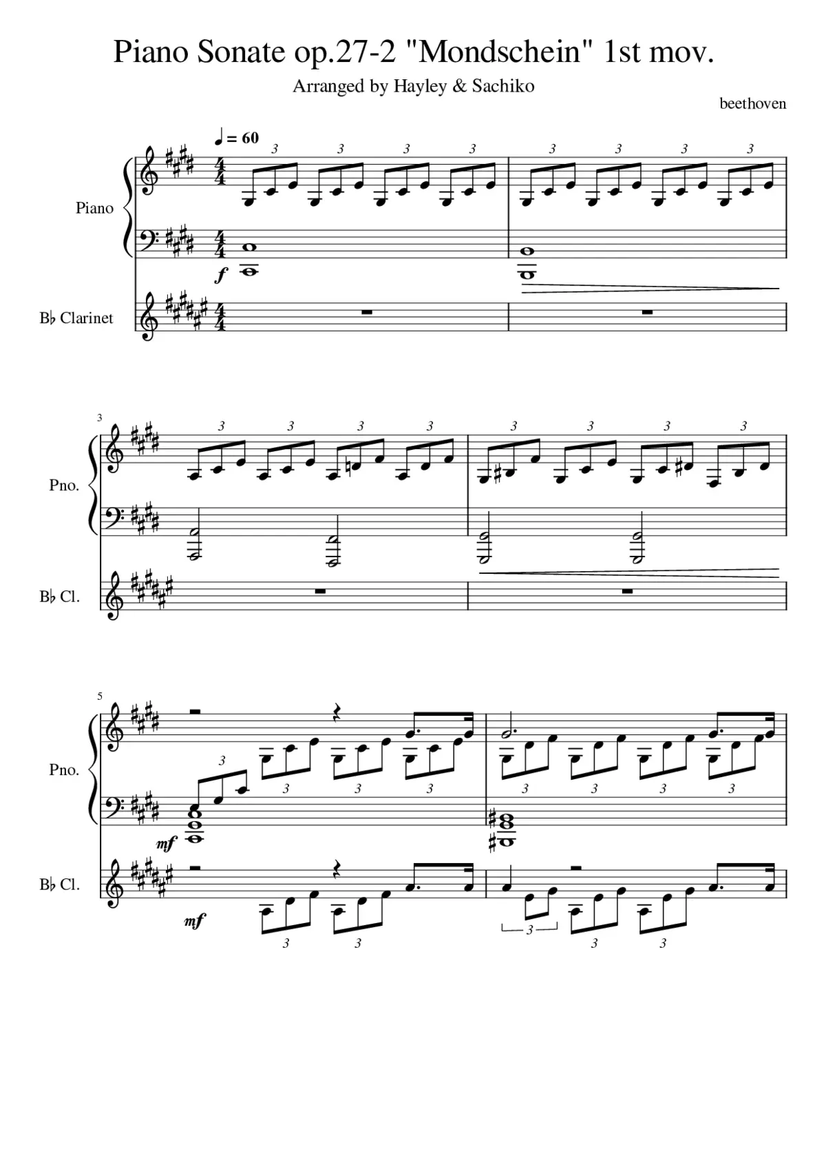 Piano Sonata No.14 Op.27 No.2 - Page 1