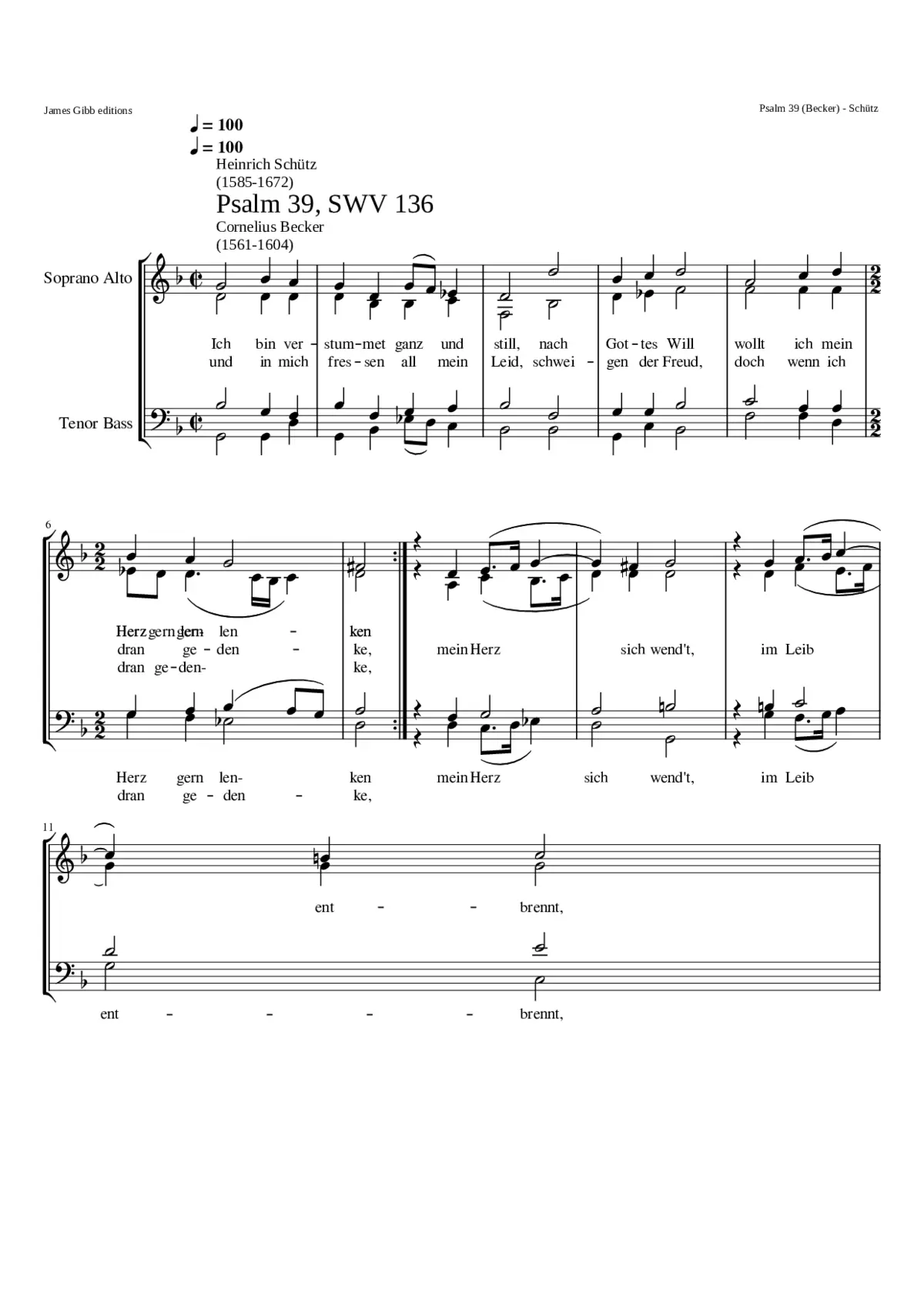 In meinem Herzen hab ich mir SWV 136 - Page 1