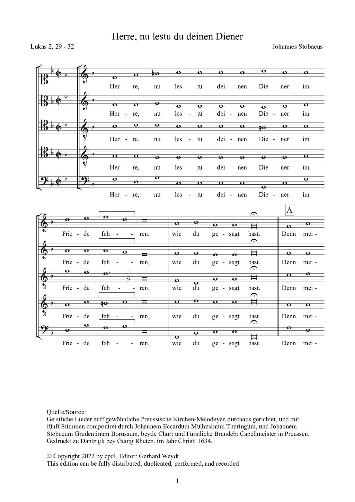 Herre, nu lestu deinen Diener - Page 1