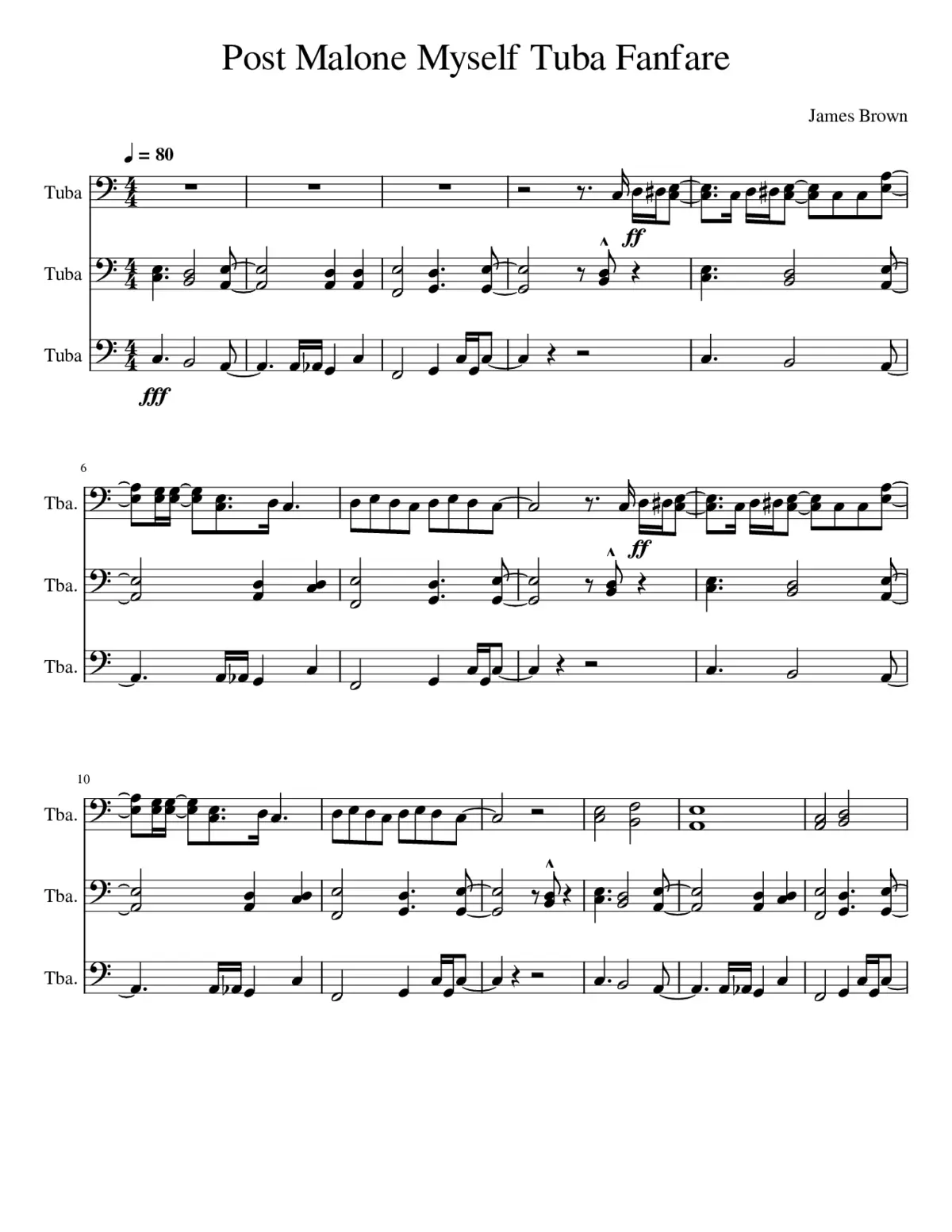 Post Malone Myself Tuba Fanfare - Page 1