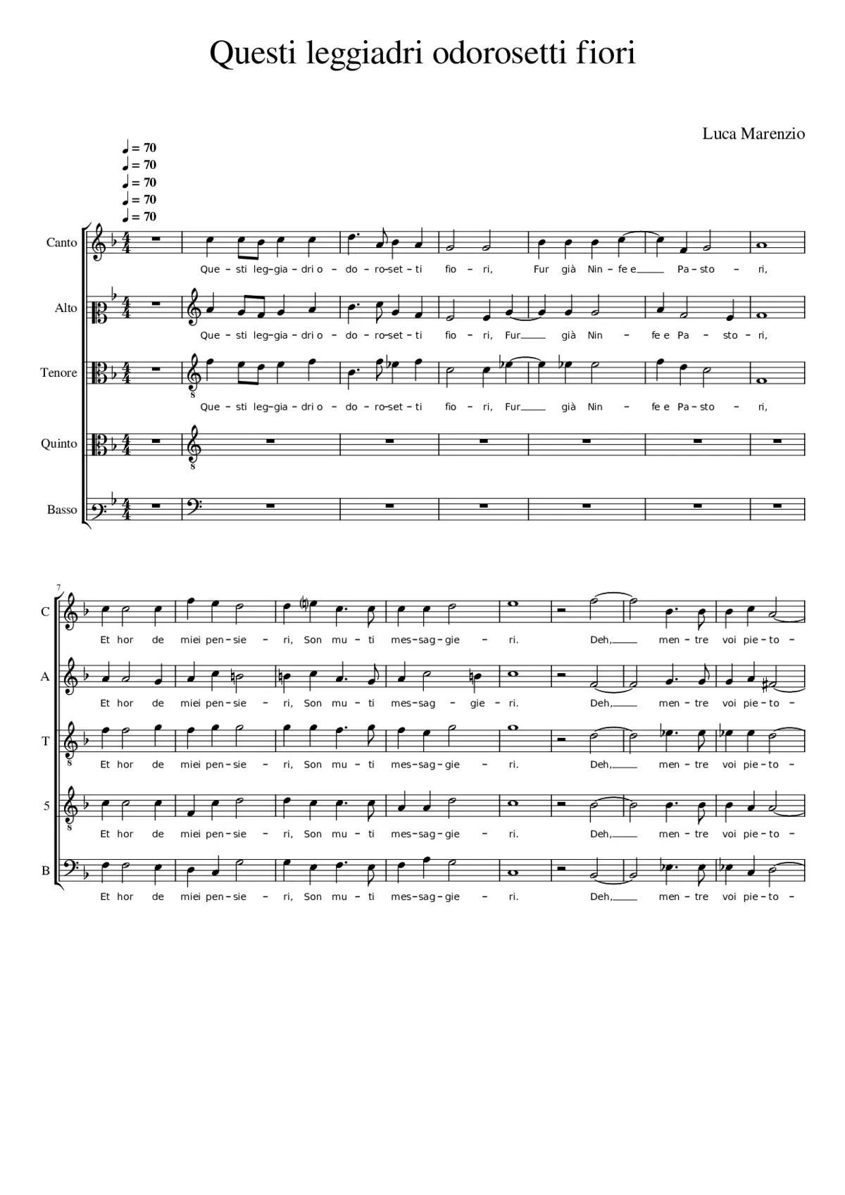 Questi leggiadri odorosetti fiori - Page 1