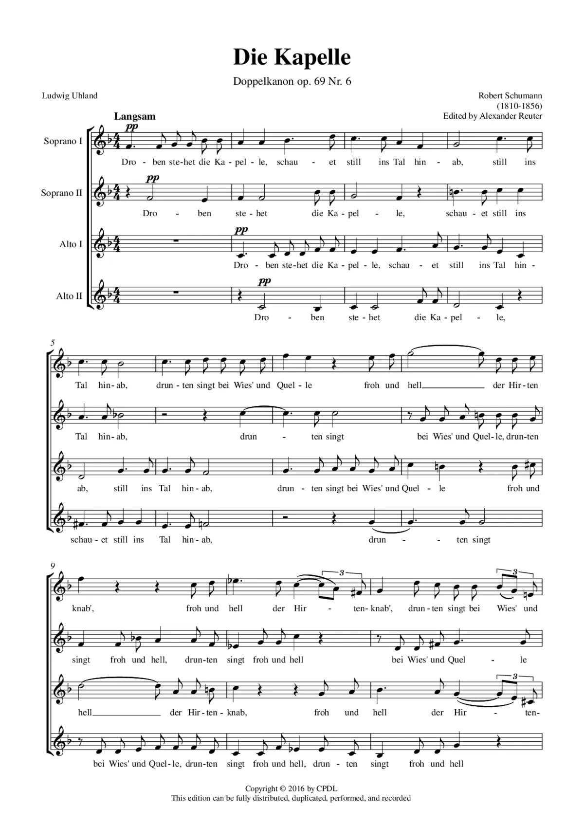 Die Capelle, Op. 69 No. 6 - Page 1