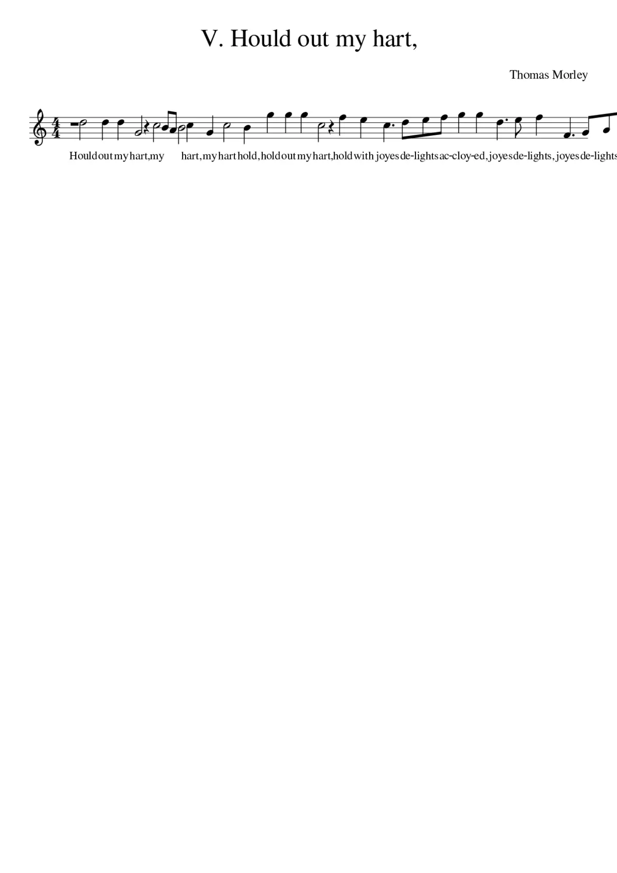 V. Hould out my hart - Page 1