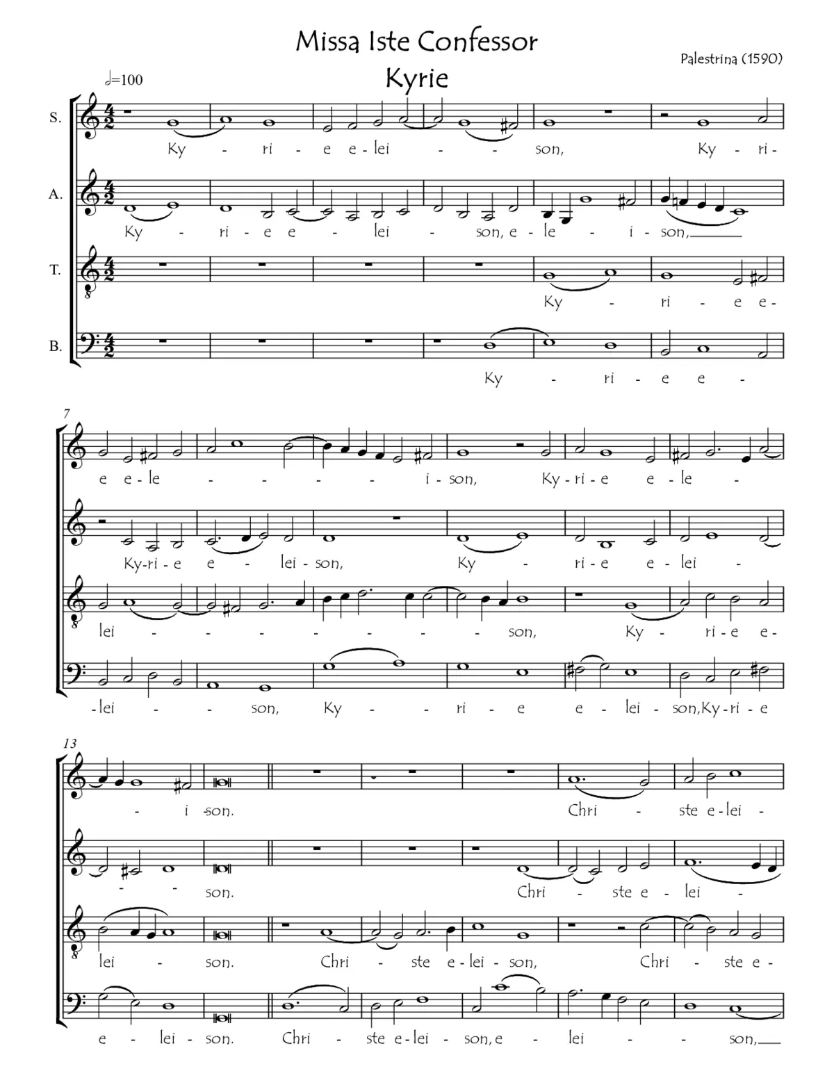 Missa Iste confessor - Page 1