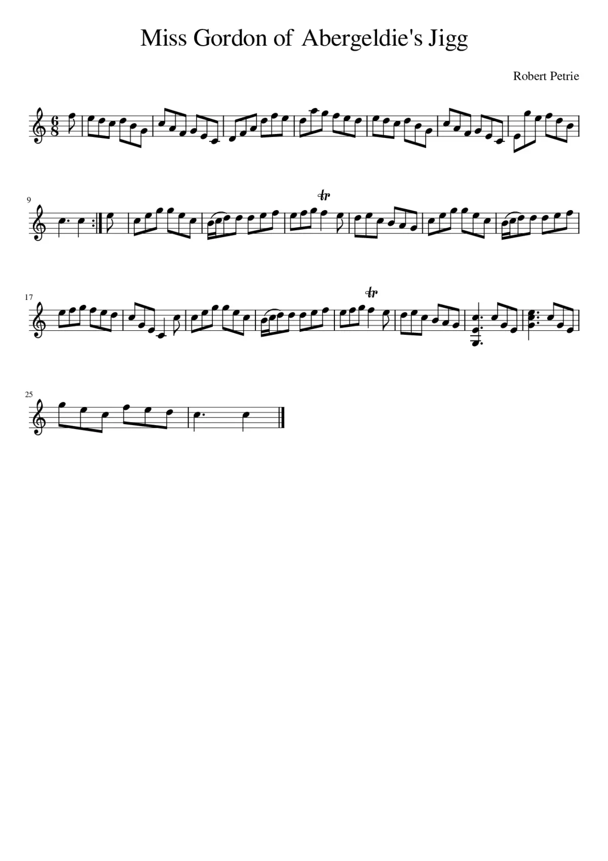 Miss Gordon of Abergeldie's Jigg - Page 1