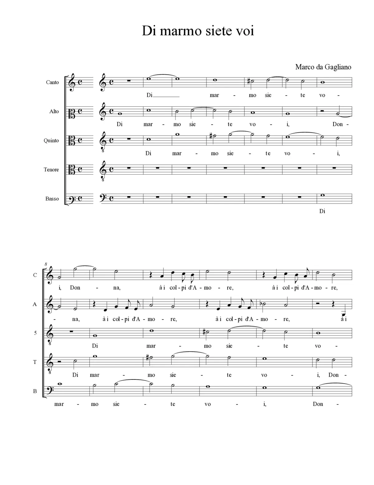 Di marmo siete voi - Page 1