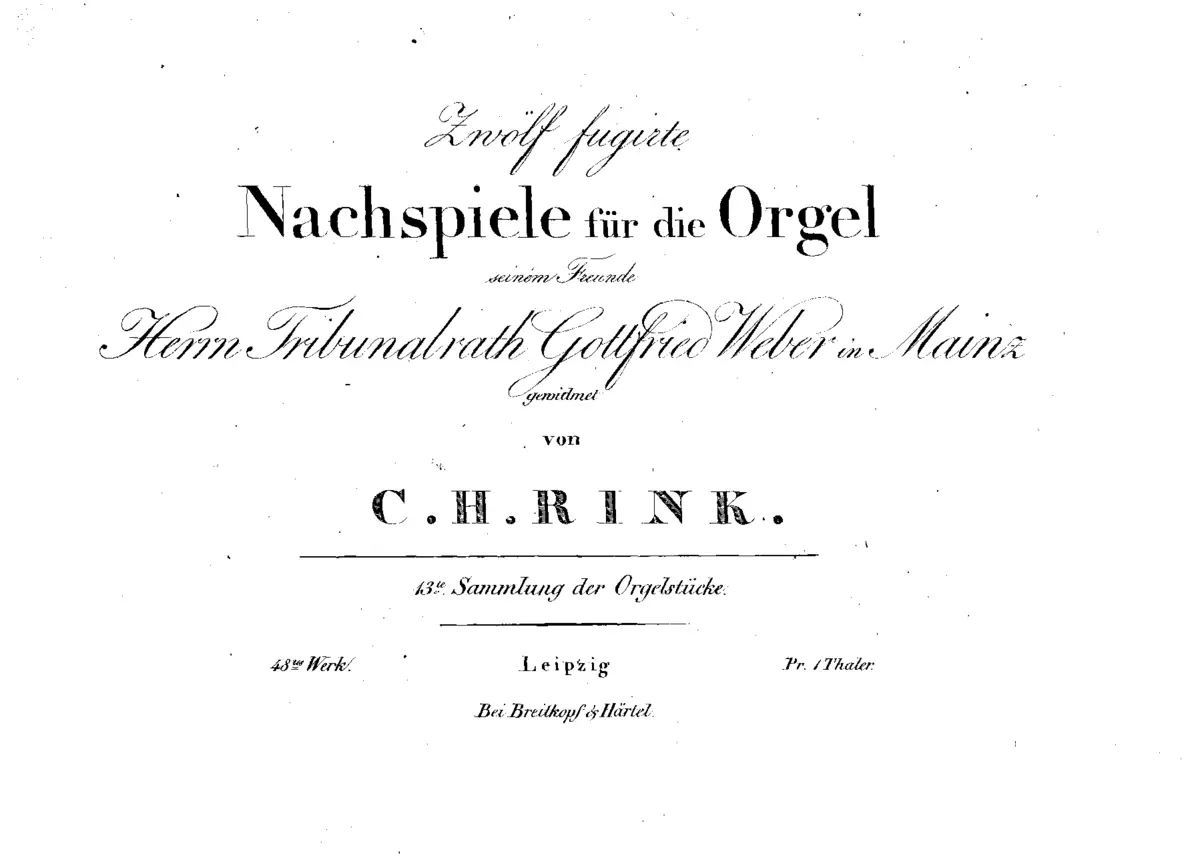 12 fugirte Nachspiele für Orgel - Page 1