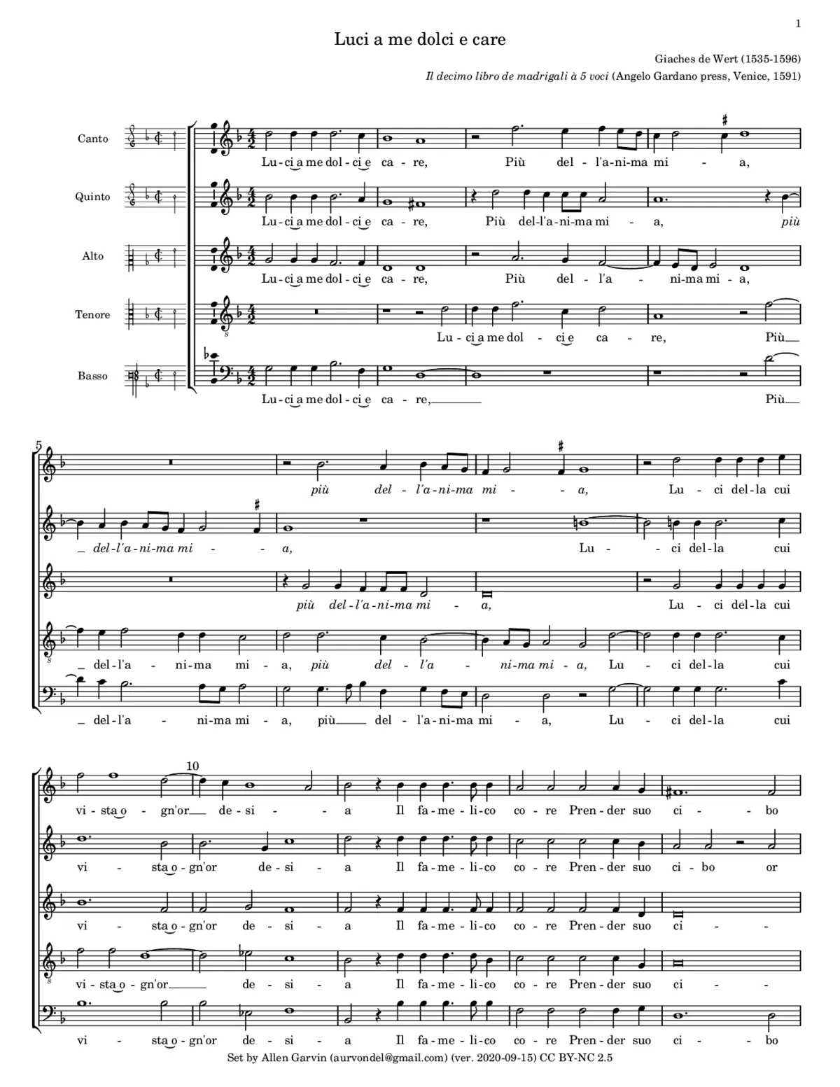 Luci a me dolci e care - Page 1