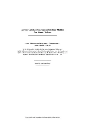 A Catch on the Duke of Marlborough's Victory