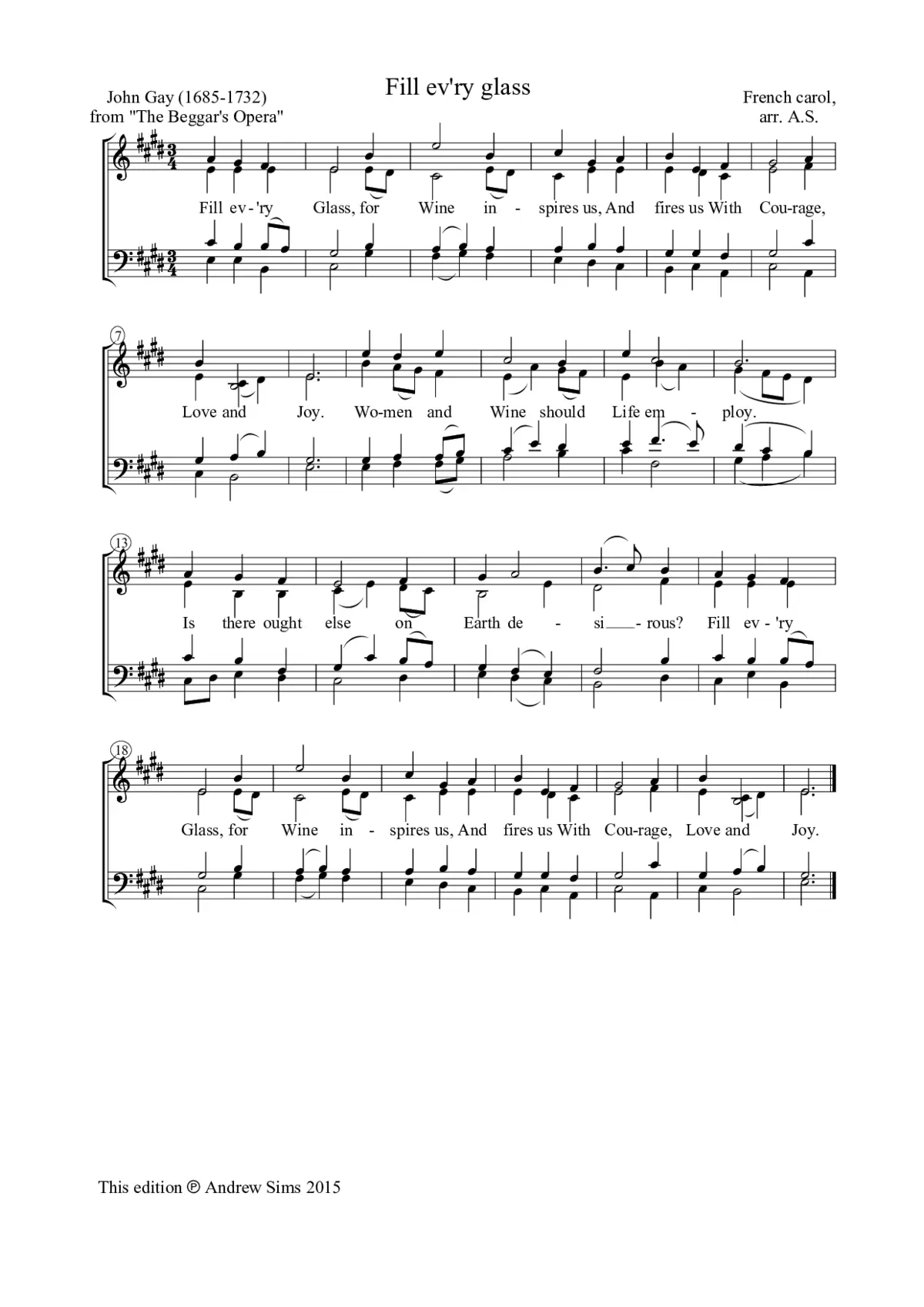 Fill ev'ry glass - Page 1