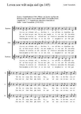 Loven soe wilt mijn siel